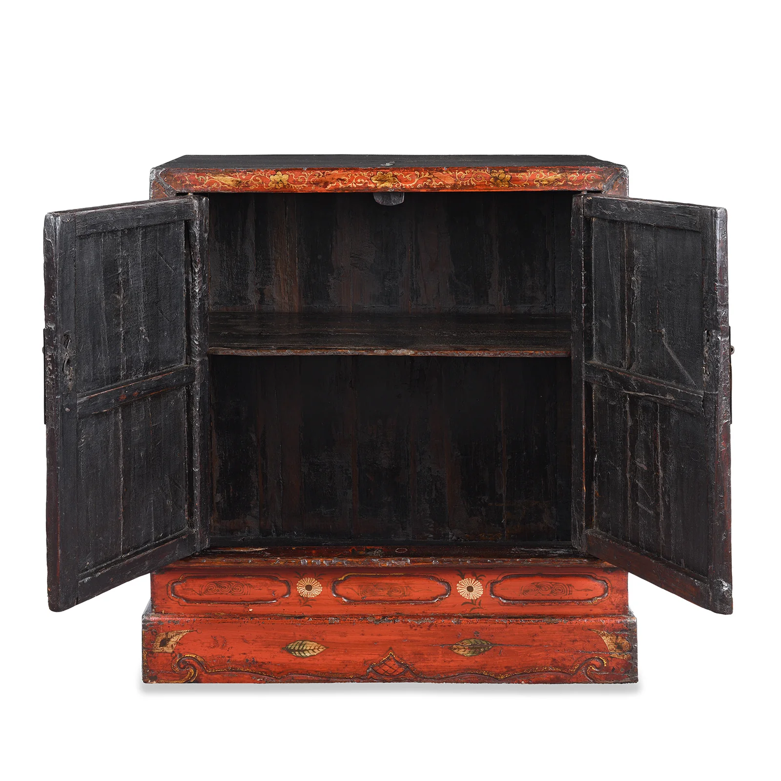Red Lacquer Book Cabinet From Shanxi - 19th Century - Image 4