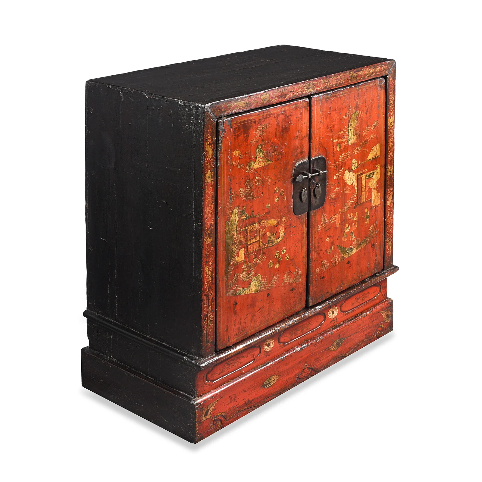 Red Lacquer Book Cabinet From Shanxi - 19th Century - Image 5
