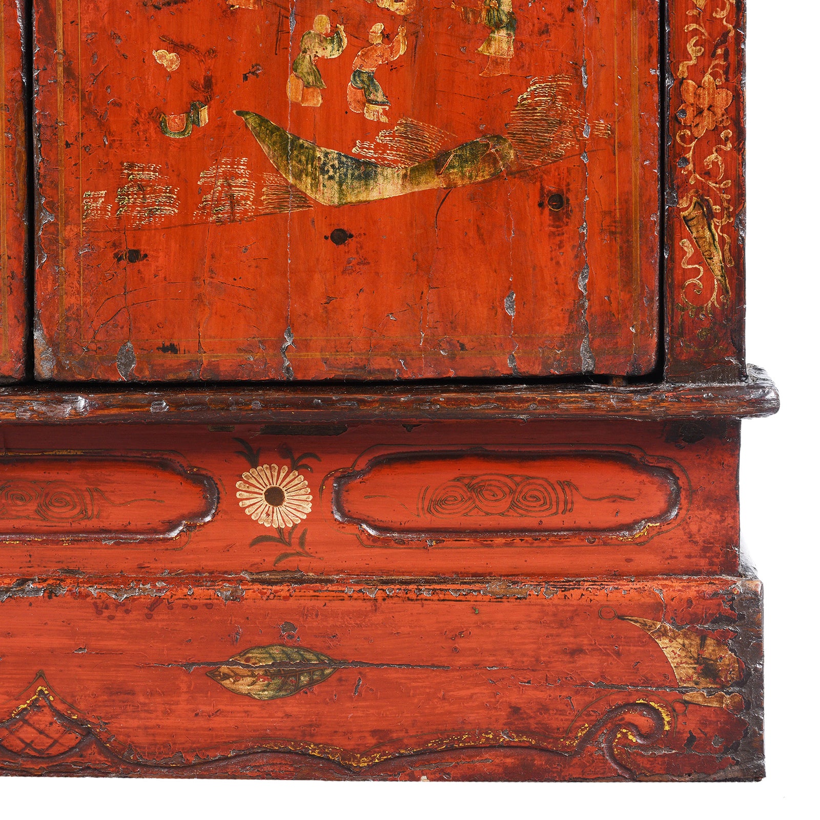 Red Lacquer Book Cabinet From Shanxi - 19th Century - Image 6