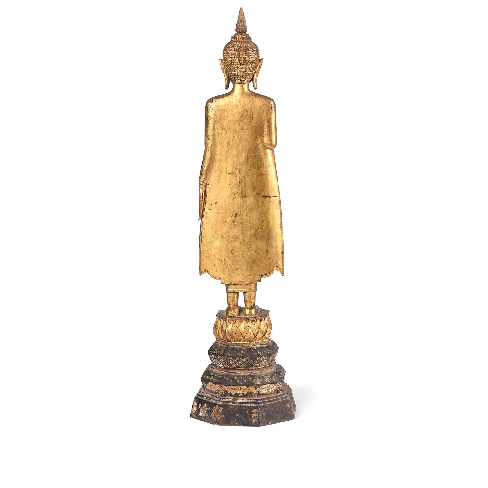 Gilt Teak Sukothai Style Standing Thai Buddha - Early 19th Century - Image 10
