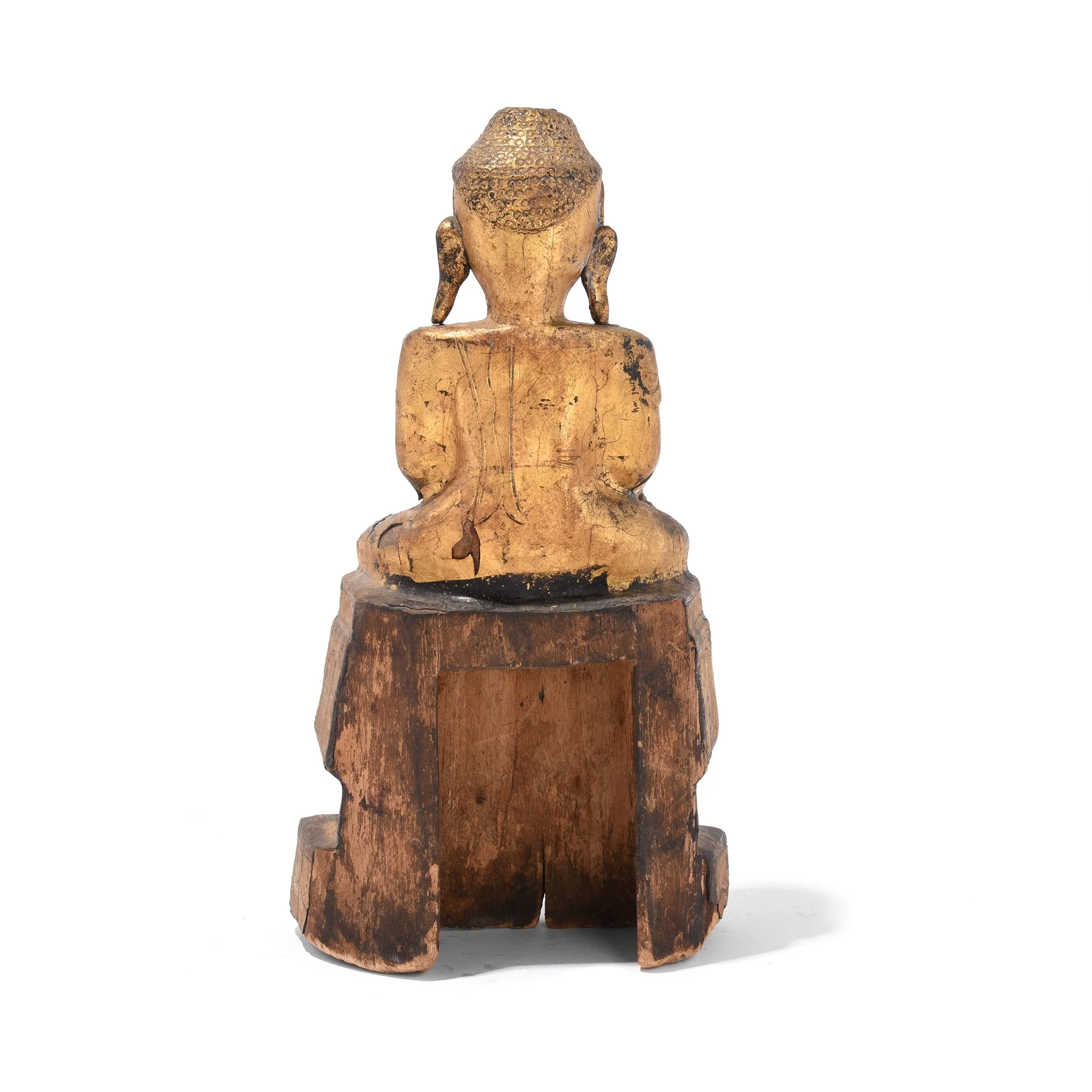 Gilt Wooden Burmese Buddha Statue - 18thC - Image 4