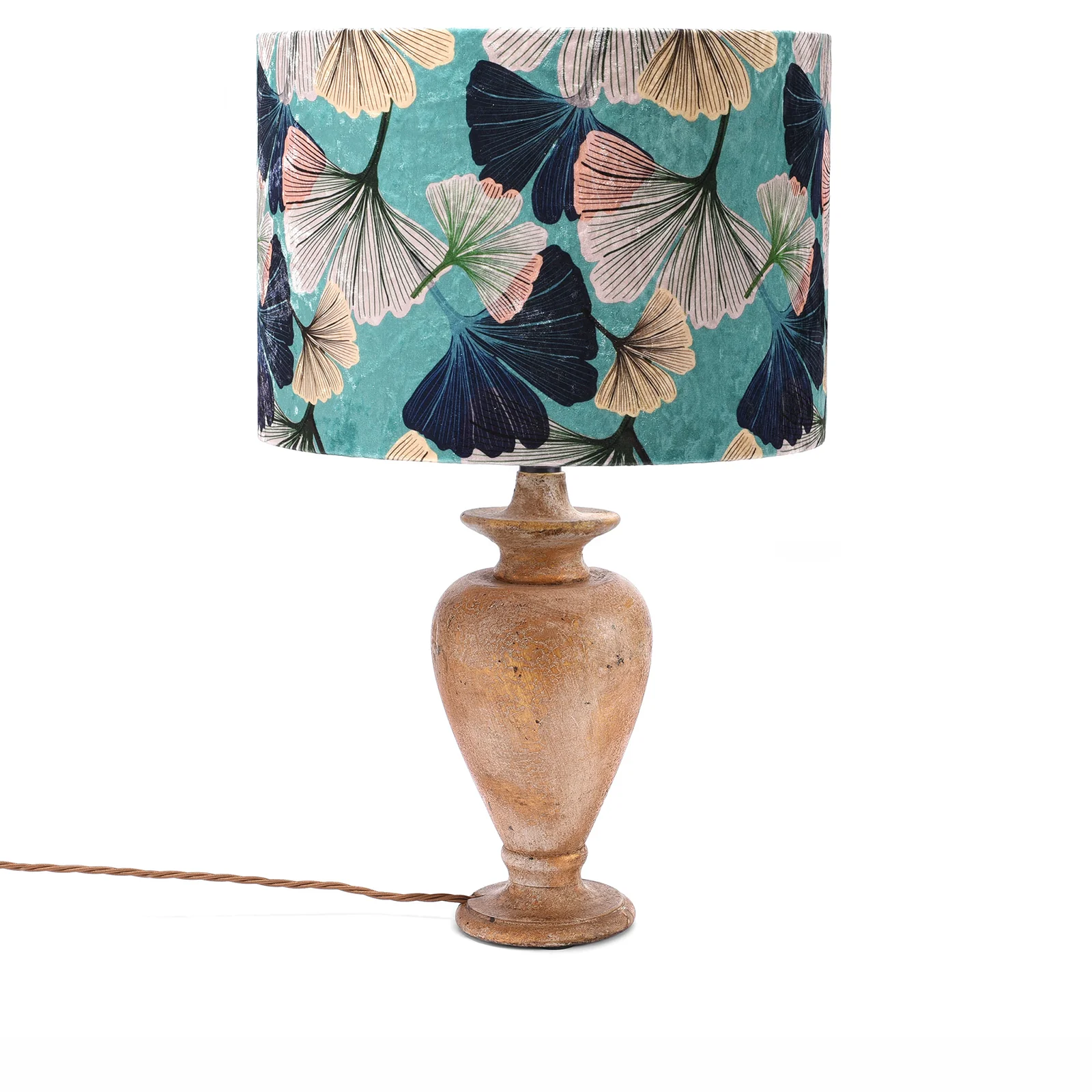 Blue Gingko Velvet Drum Shade - Image 4