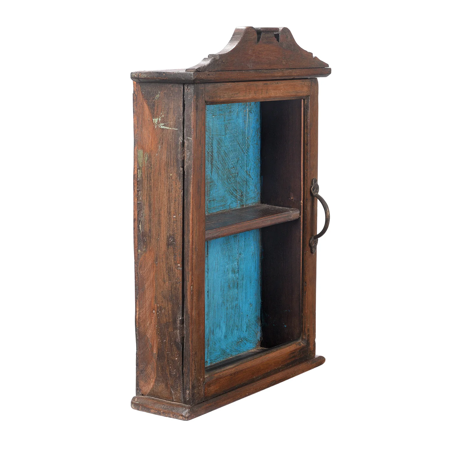 Glazed Small Wall Cabinet From Gujarat - Ca 1920 - Image 4