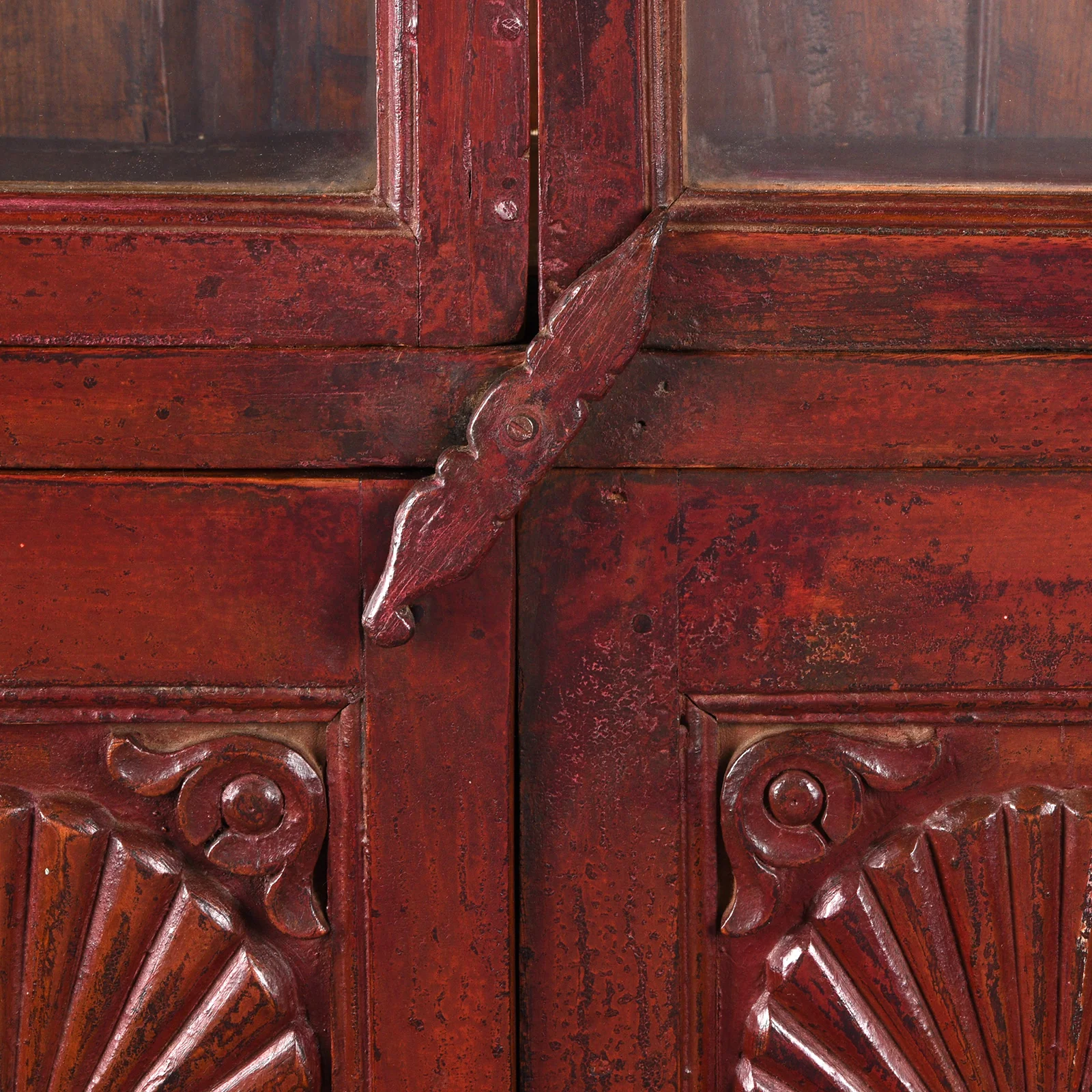 Glazed Teak Almirah Cabinet With Sunburst Panels - 19th Century - Image 7