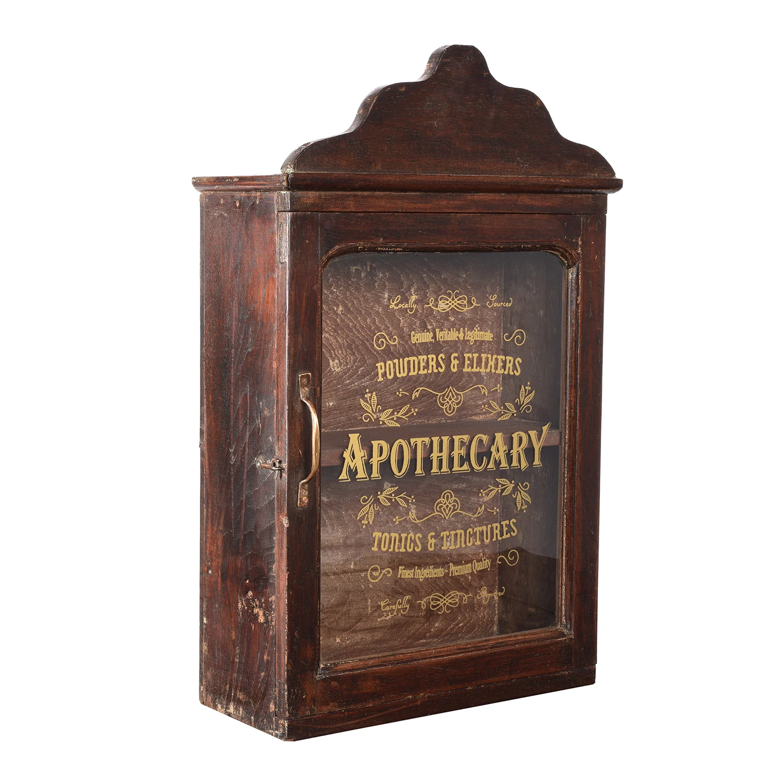 Glazed Teak 'Apothecary' Wall Cabinet From Gujarat - Ca 1930 - Image 3