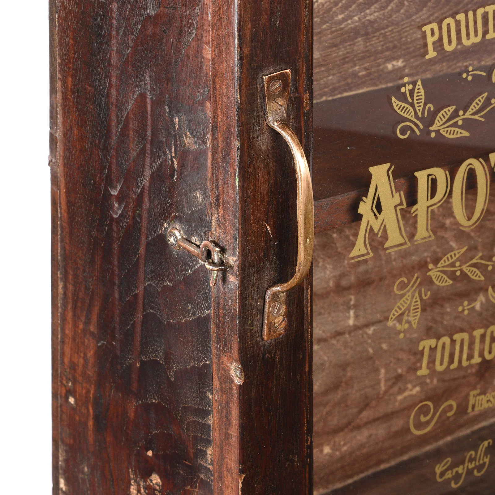 Glazed Teak 'Apothecary' Wall Cabinet From Gujarat - Ca 1930 - Image 4