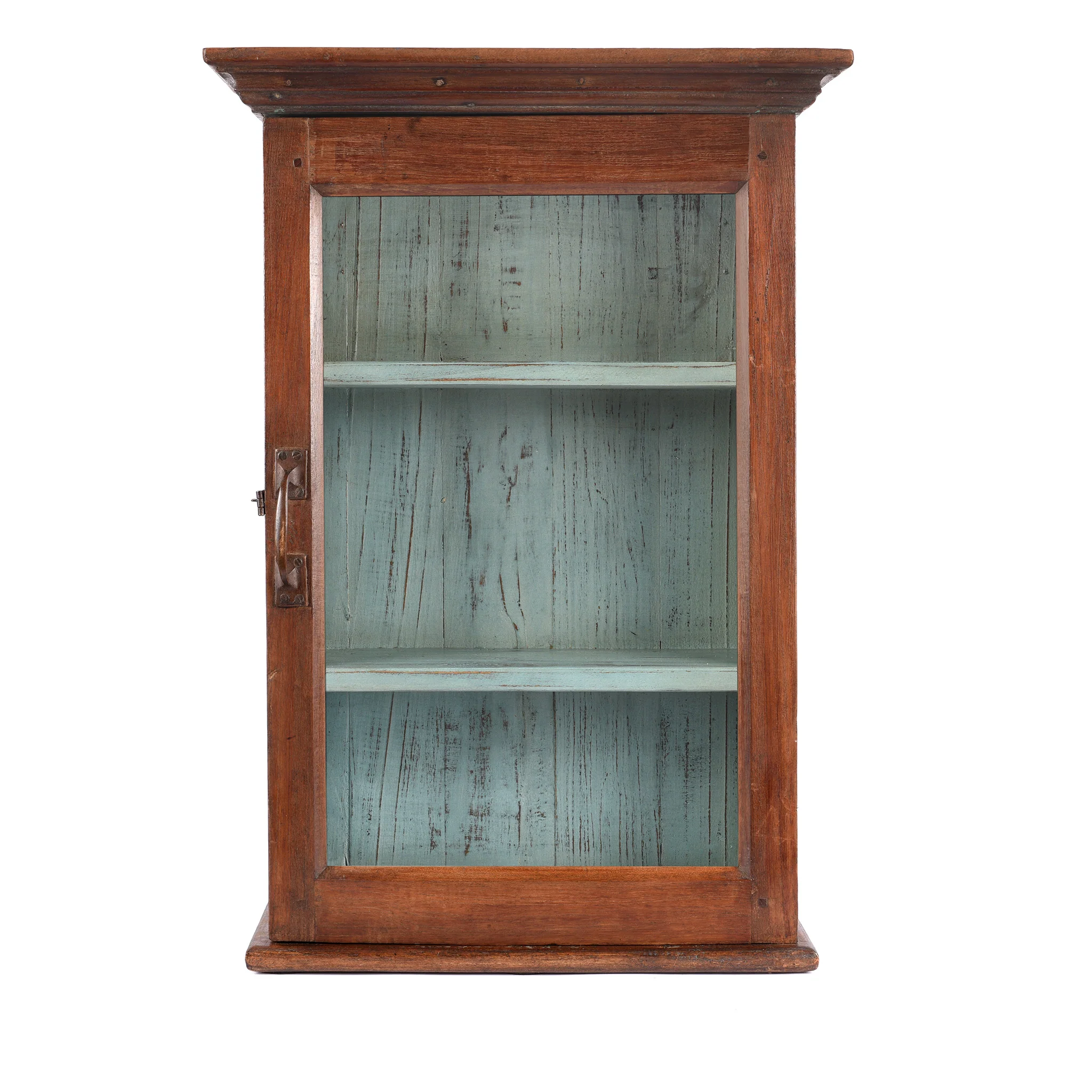Glazed Teak Wall Cabinet From Gujarat - Ca 1930