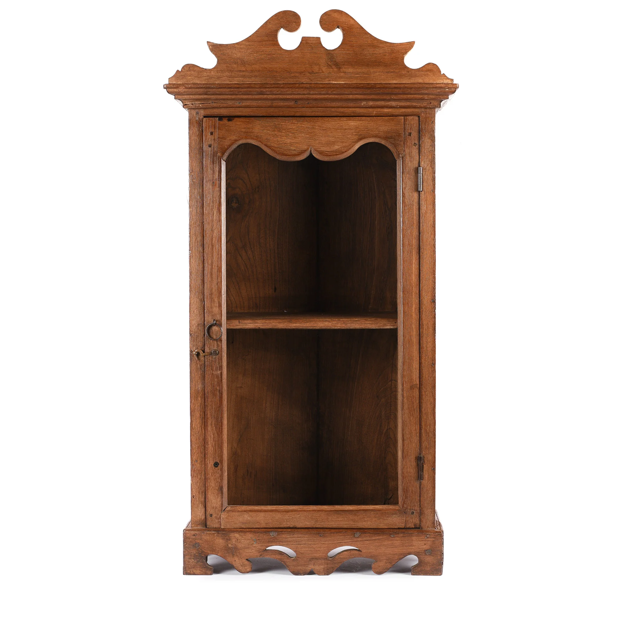 Glazed Teak Wall Cabinet From Gujarat - Ca 1930