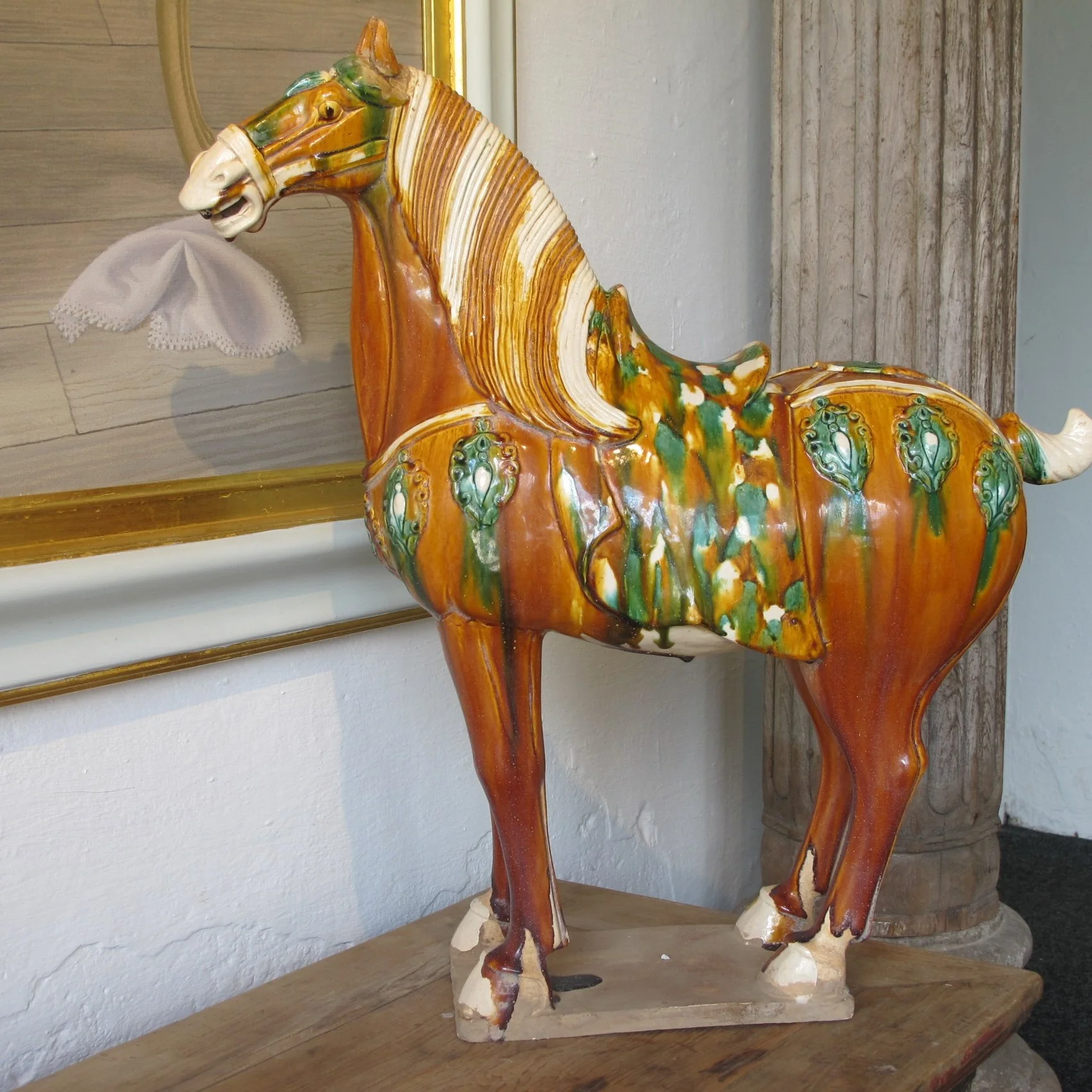 Glazed Sancai Glaze Tang Horse Statue - Image 2