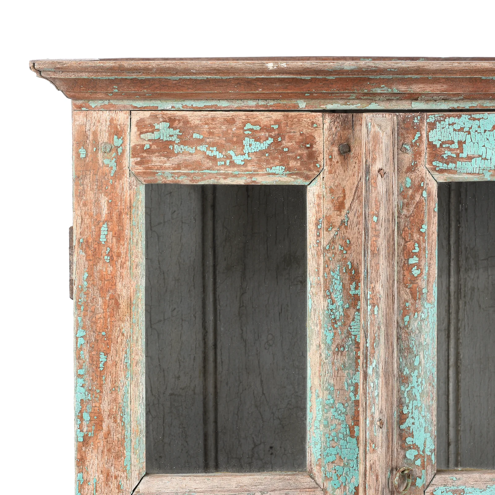 Painted Teak Glazed Wall Cabinet - Ca 1930 - Image 3