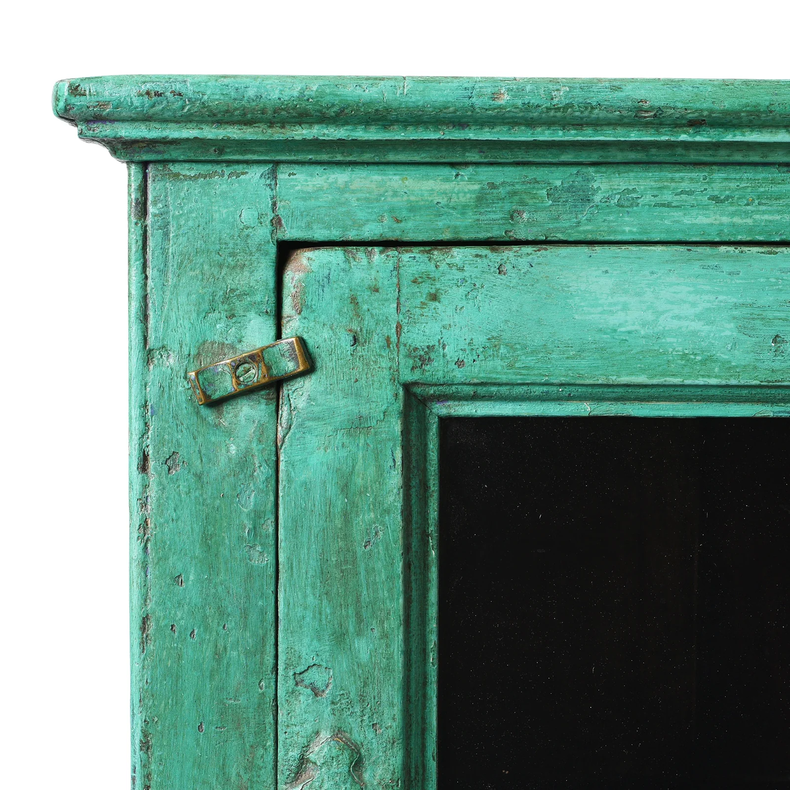 Green Painted Teak Glazed Wall Cabinet - Ca 1930 - Image 3