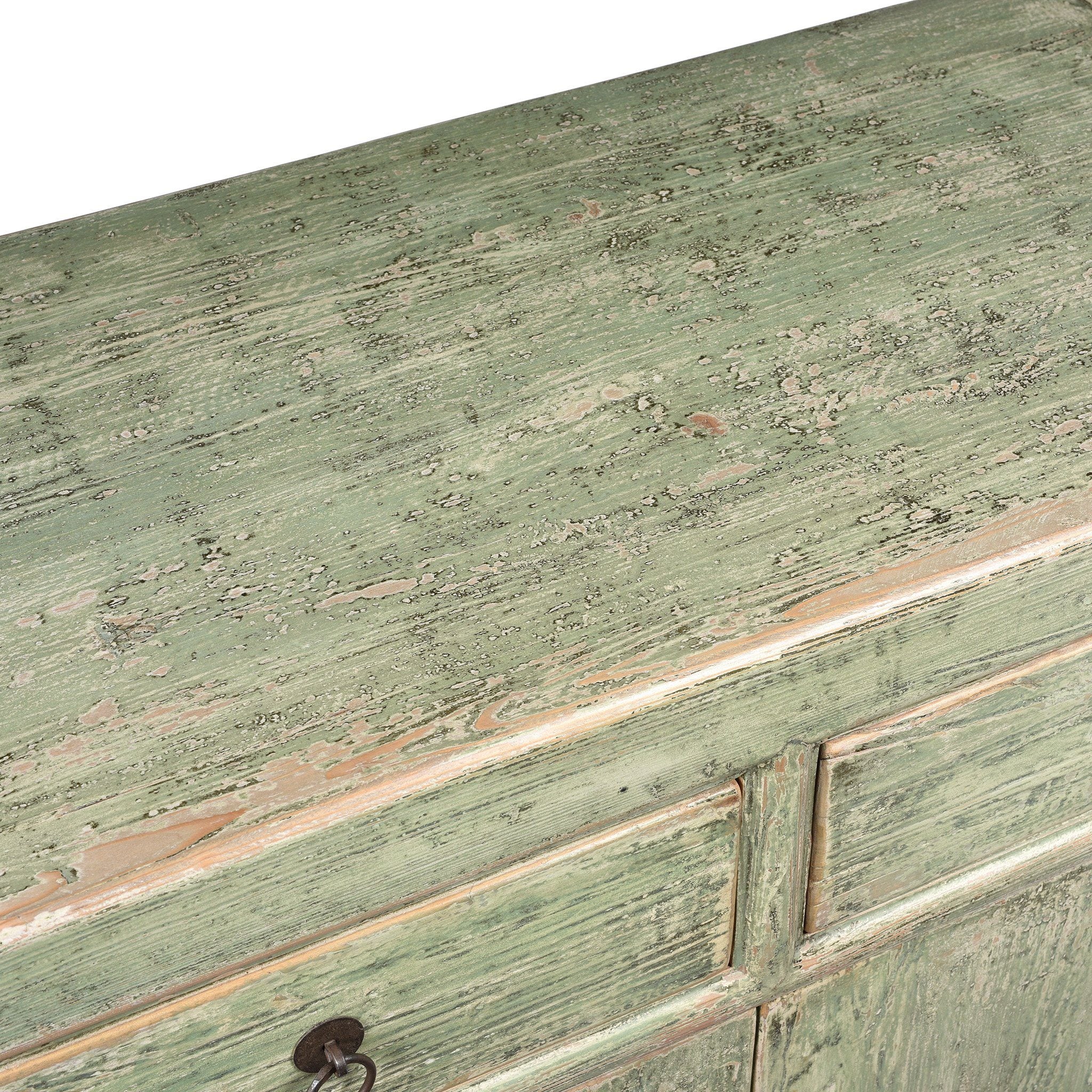 Green 2 Drawer Sideboard Made From Reclaimed Pine - Image 3