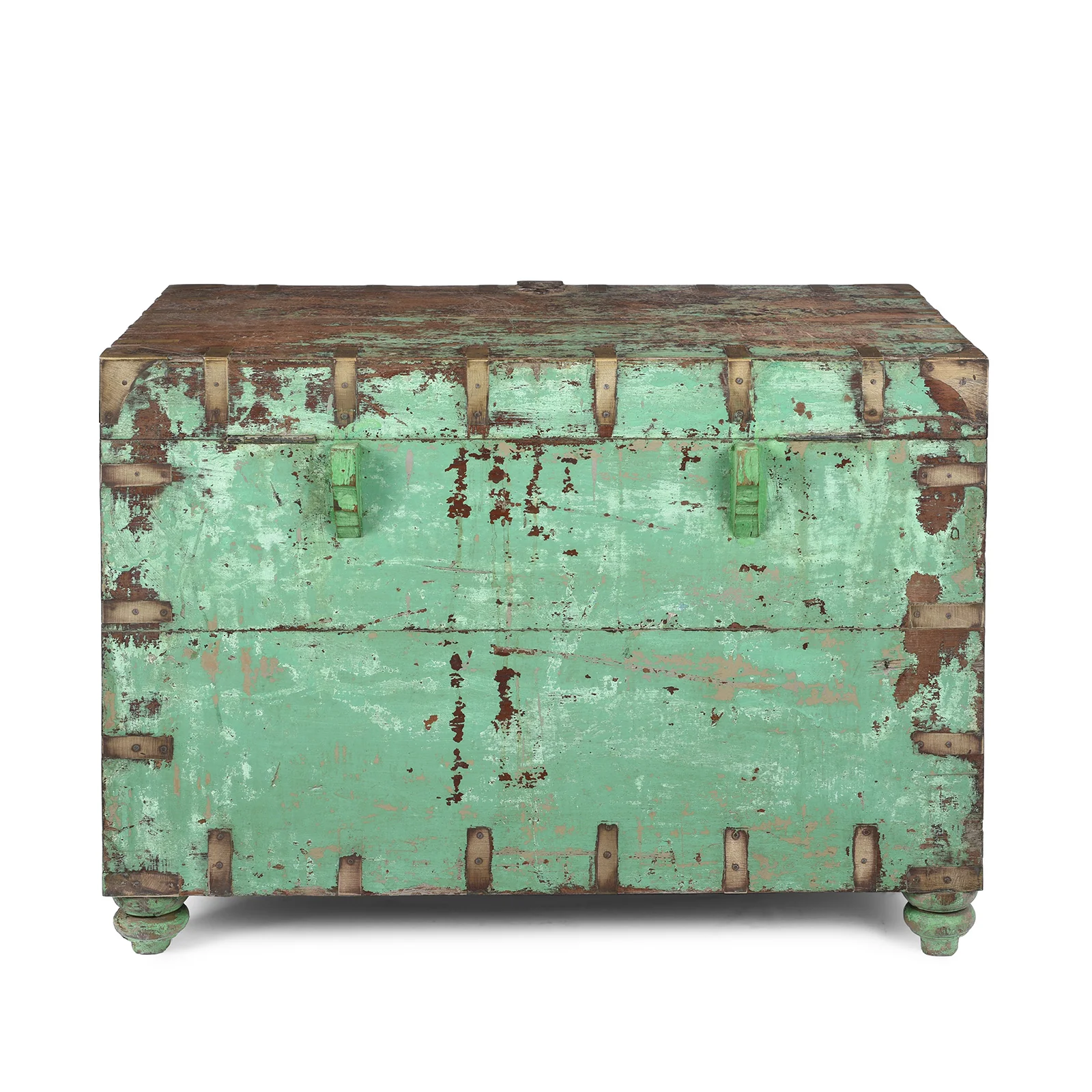 Painted Brass Bound Indian Military Chest - 19th Century - Image 10