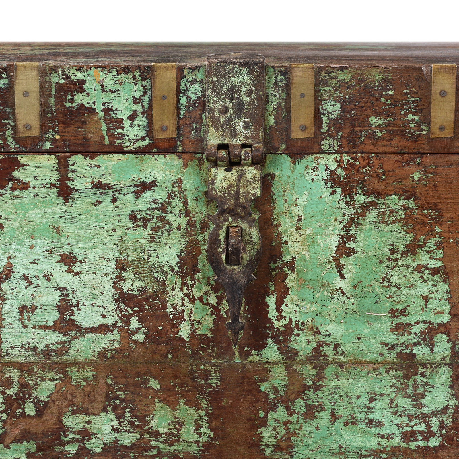 Painted Brass Bound Indian Military Chest - 19th Century - Image 2