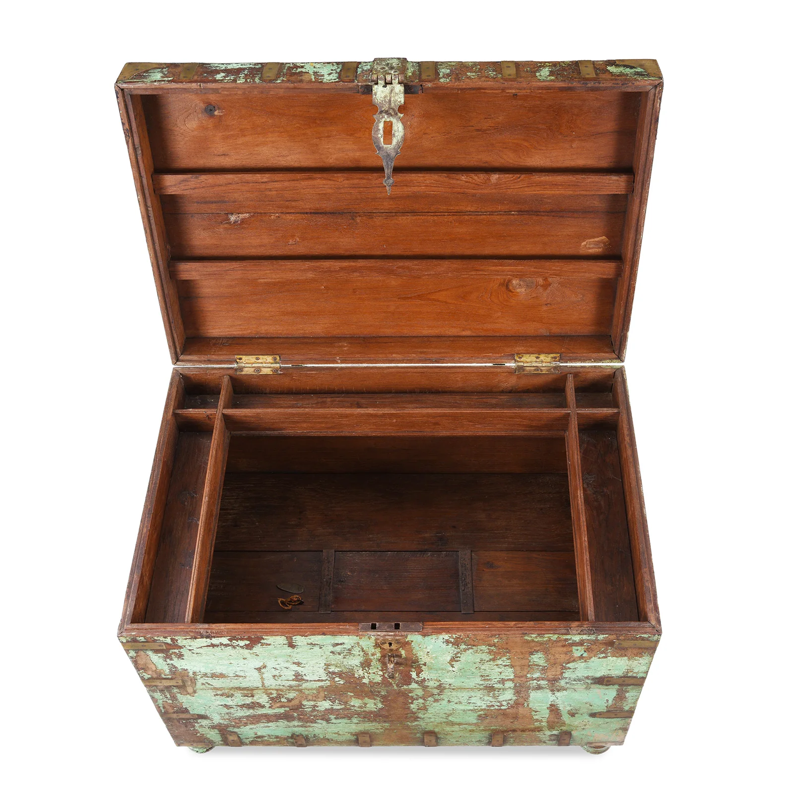 Painted Brass Bound Indian Military Chest - 19th Century - Image 5