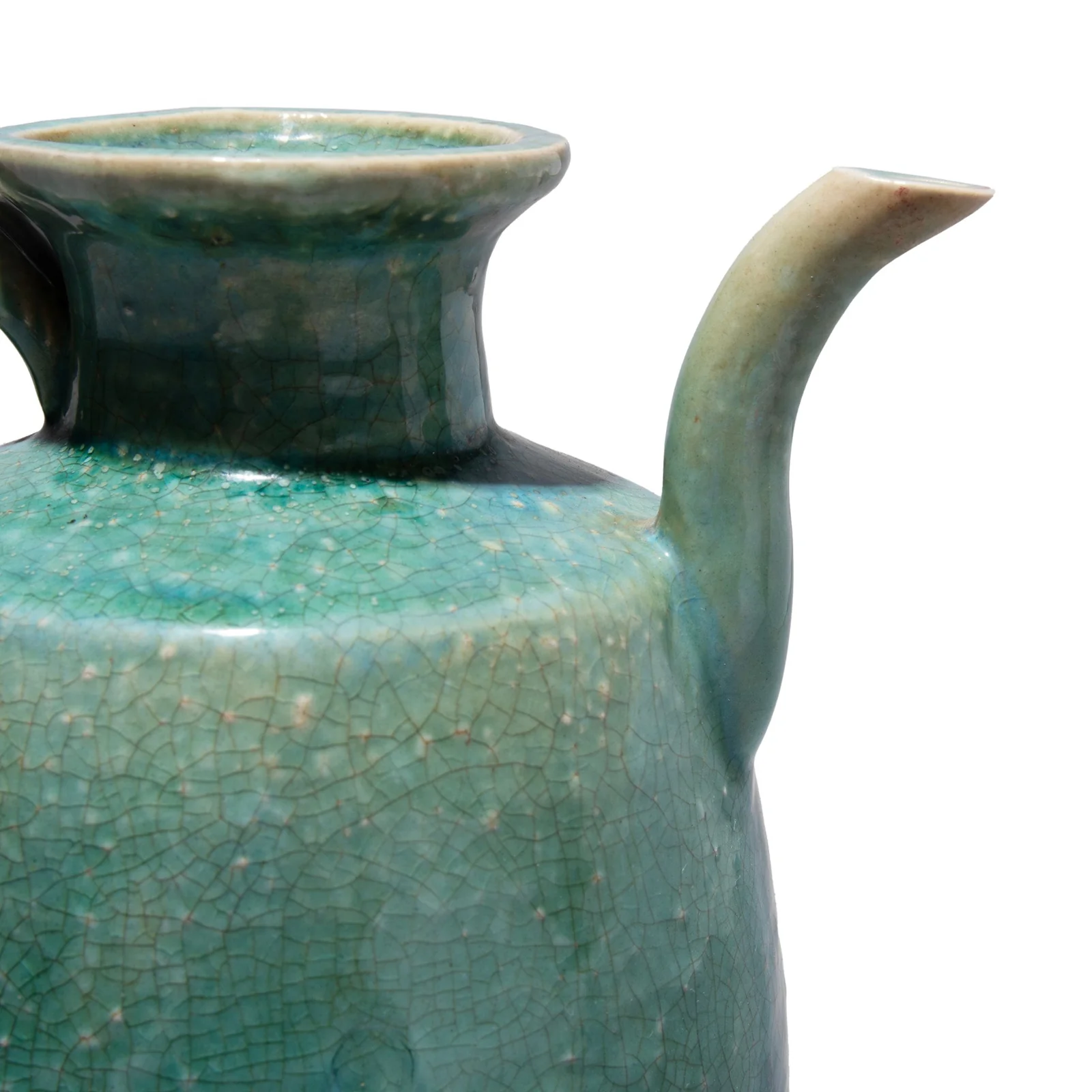 Green Copper Glazed Terracotta Ewer - Image 2