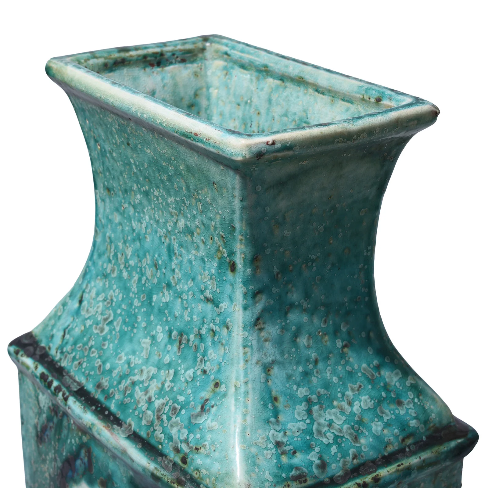 Green Copper Glazed Terracotta Vase - Image 3