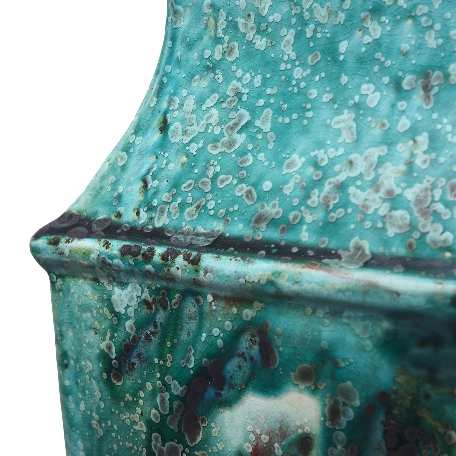 Green Copper Glazed Terracotta Vase - Image 4