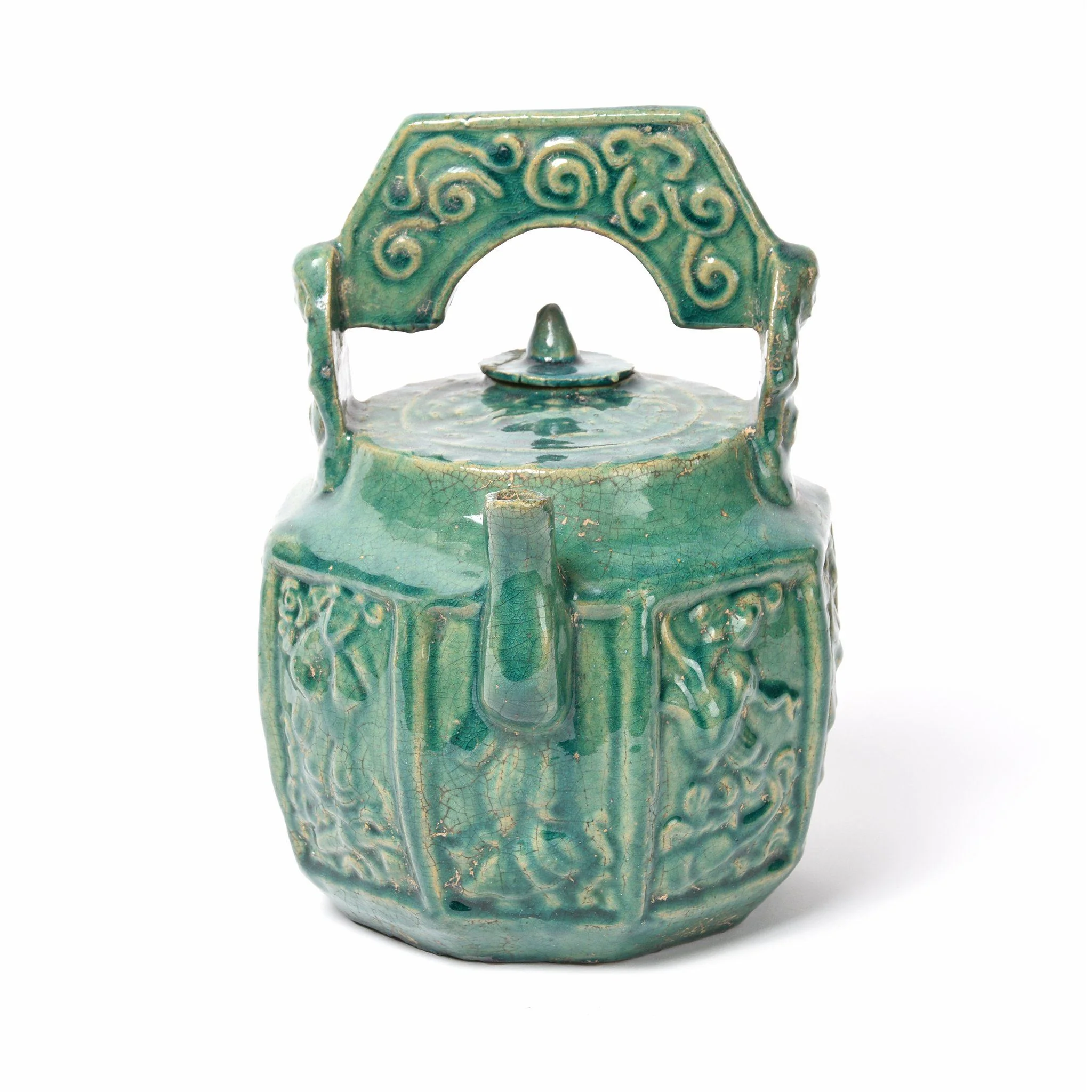 Green Earthenware Tea Pot - Image 2