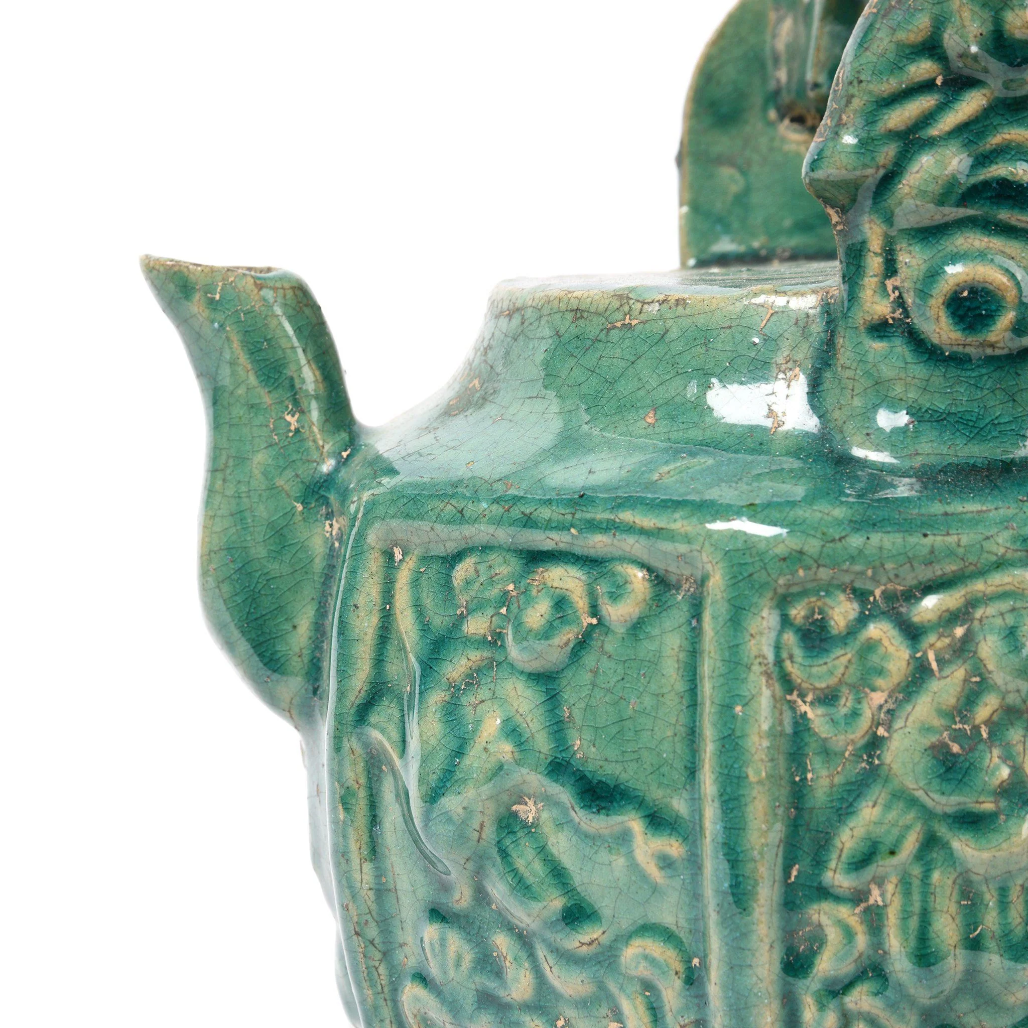 Green Earthenware Tea Pot - Image 3