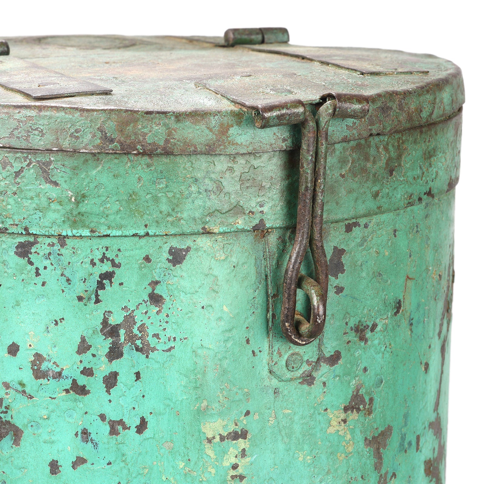 Green Painted Storage Bin From Rajasthan - Ca 1920 - Image 3