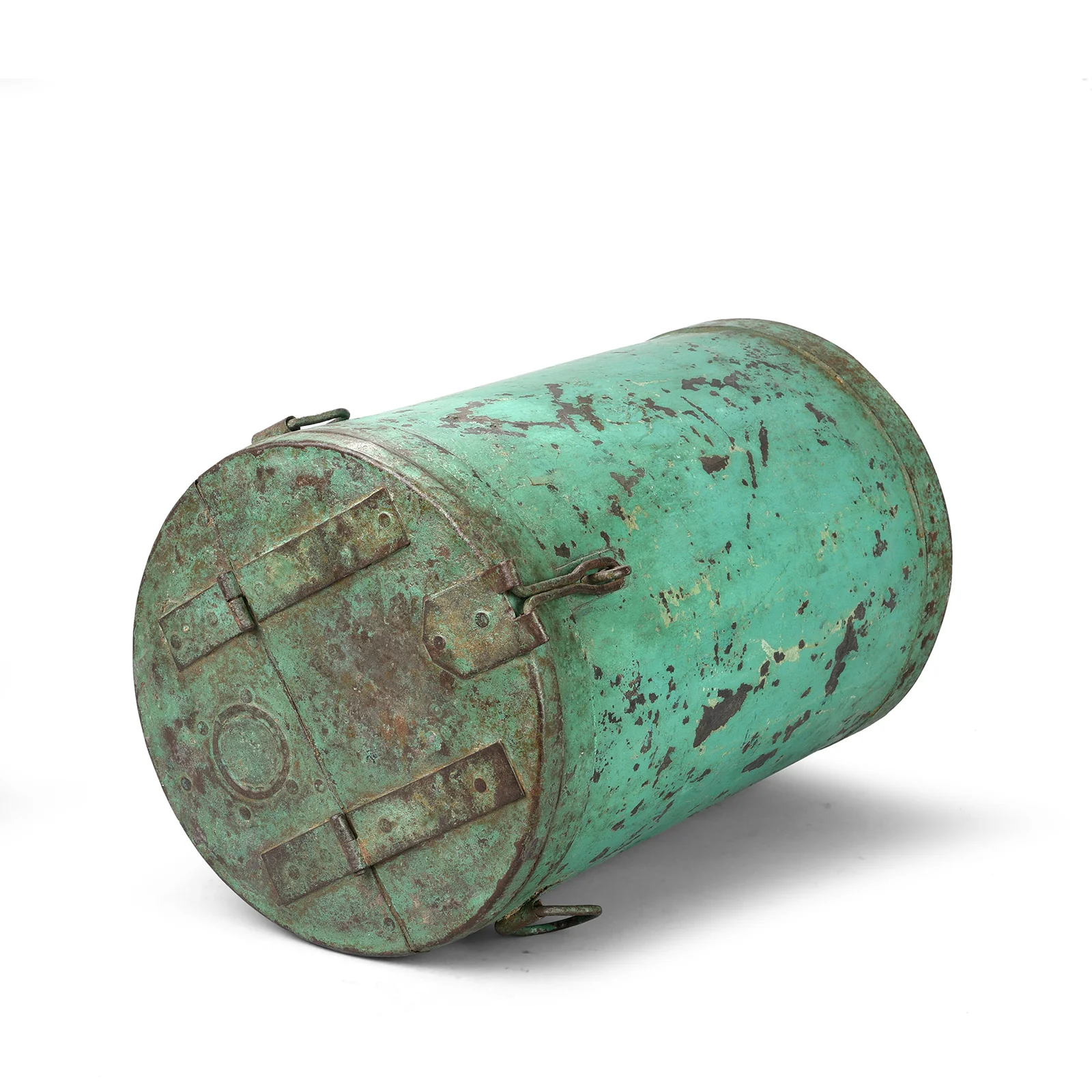 Green Painted Storage Bin From Rajasthan - Ca 1920 - Image 5