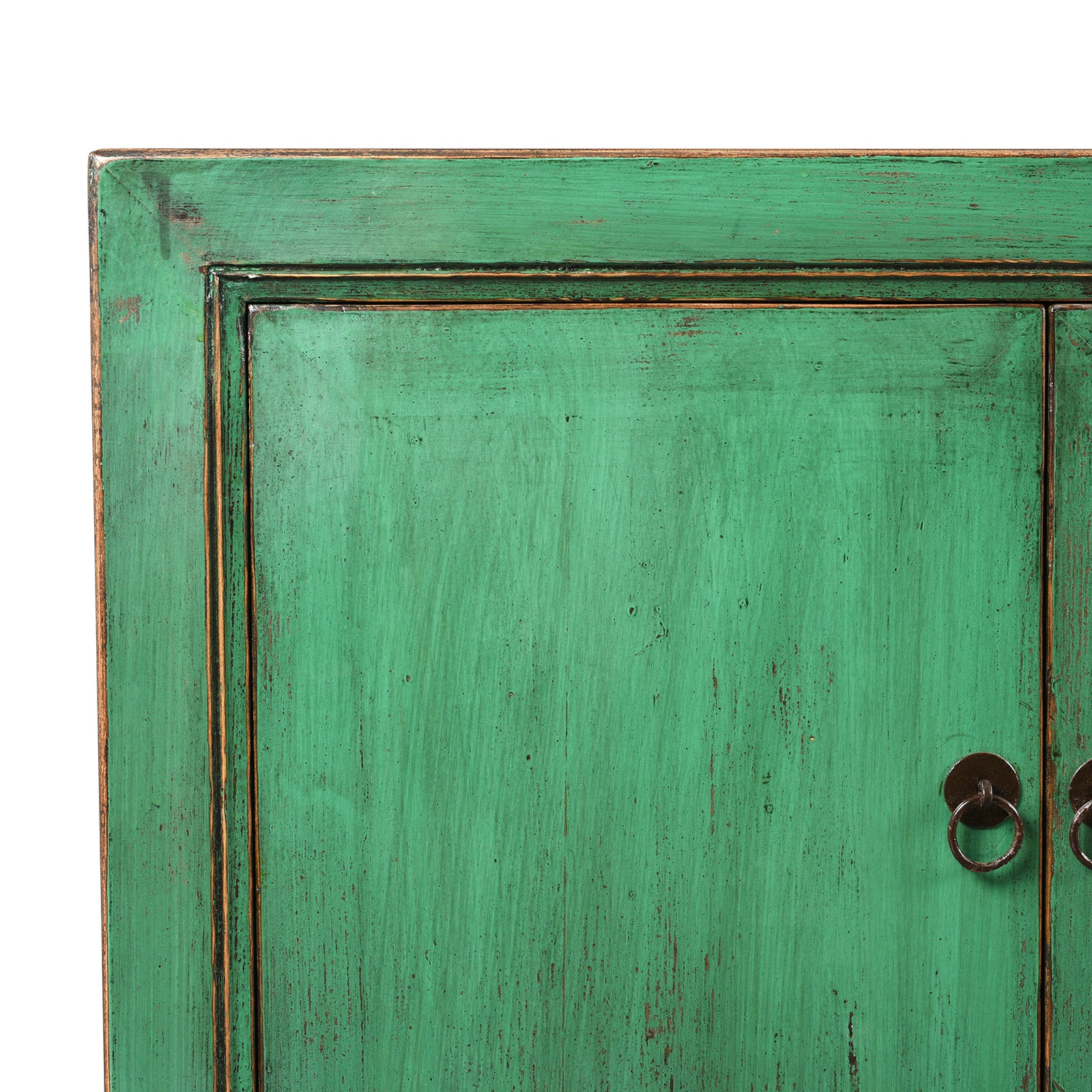 Green Lacquer 4 Door Mongolian Sideboard - Image 2