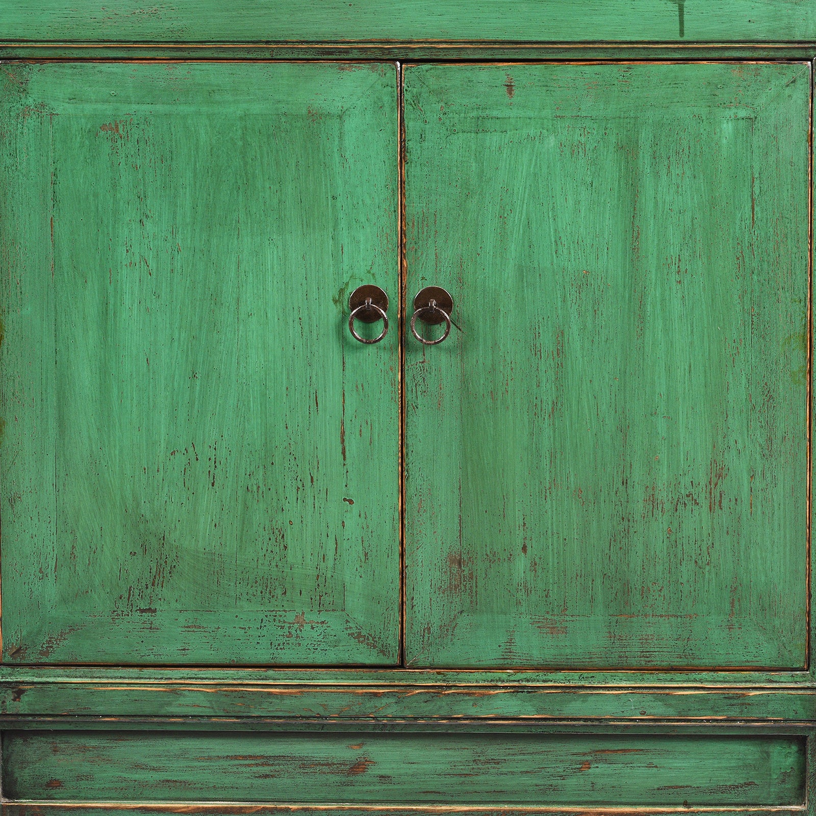 Green Lacquer 4 Door Mongolian Sideboard - Image 5