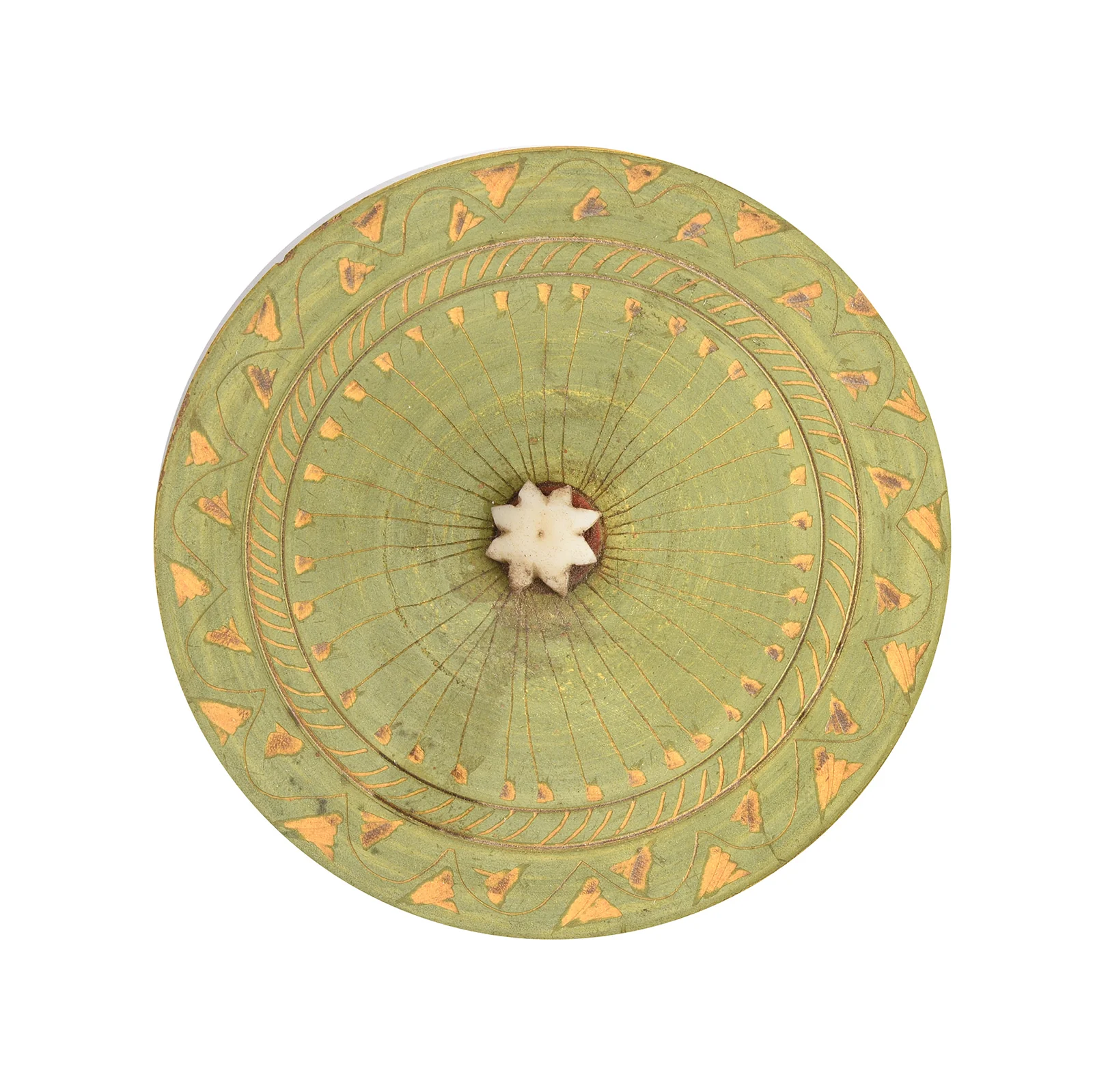 Green Lacquer Scratchwork Pot - Ca 1910 - Image 3