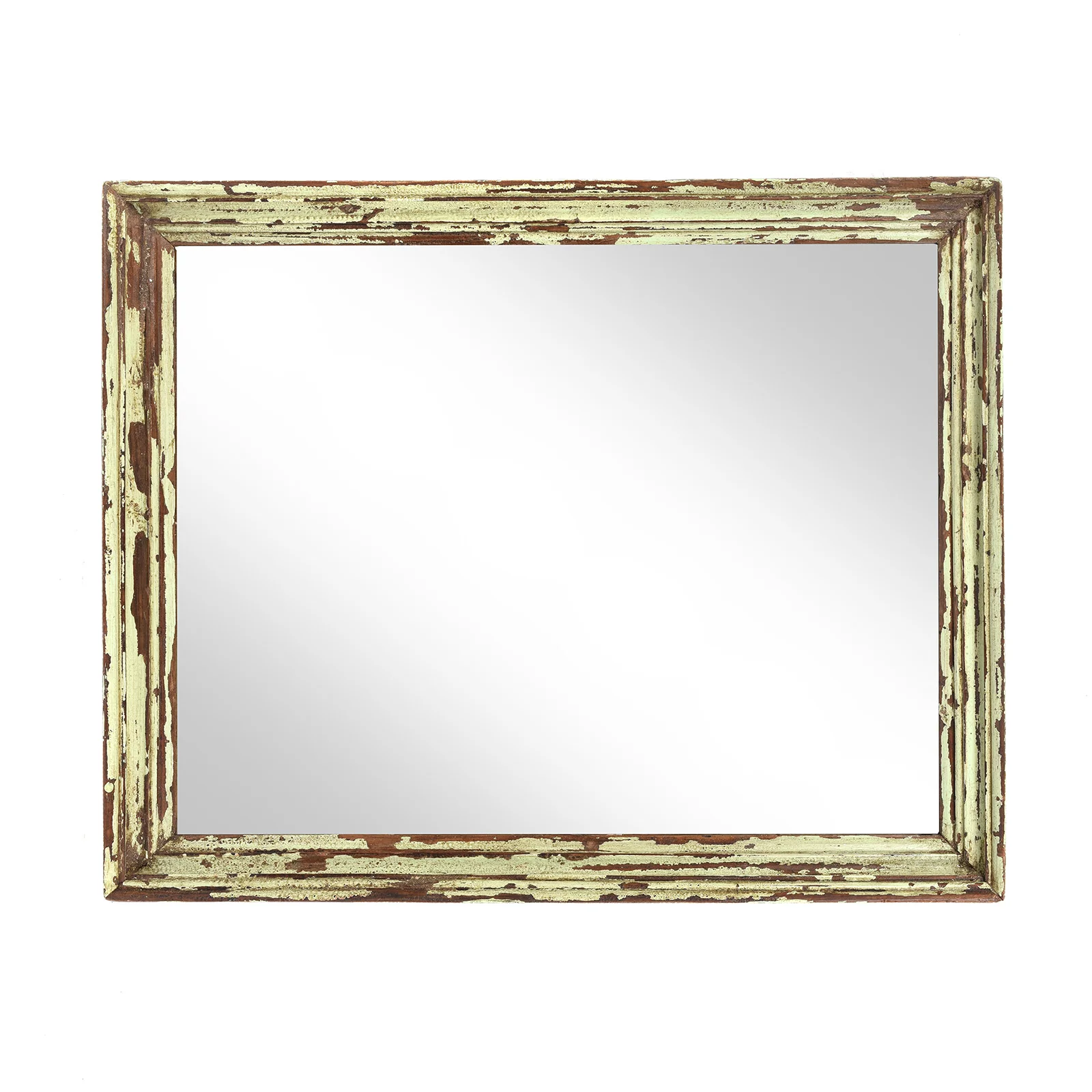 Green Painted Indian Mirror - 19thC (60 x 78 cm) - Image 2