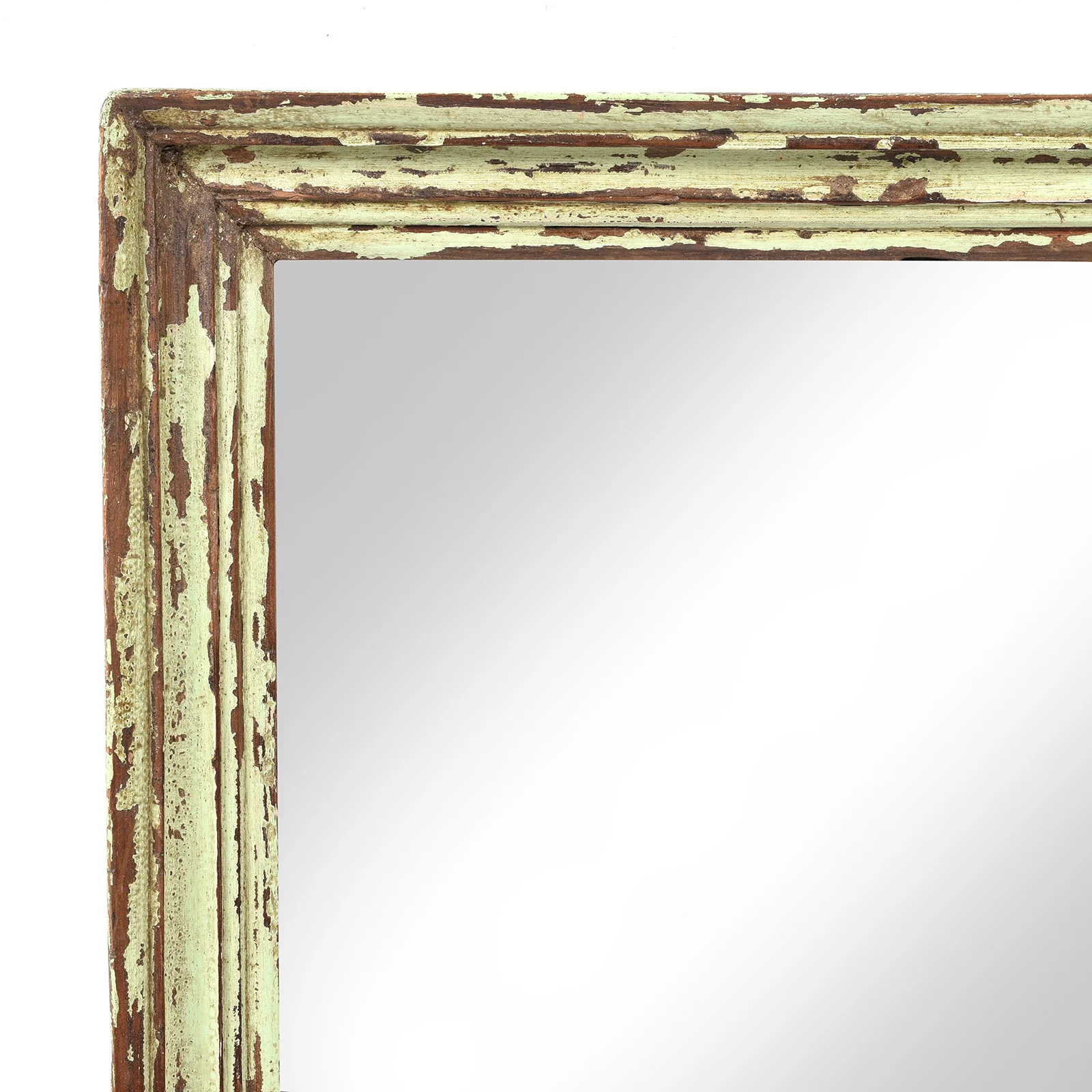 Green Painted Indian Mirror - 19thC (60 x 78 cm) - Image 3