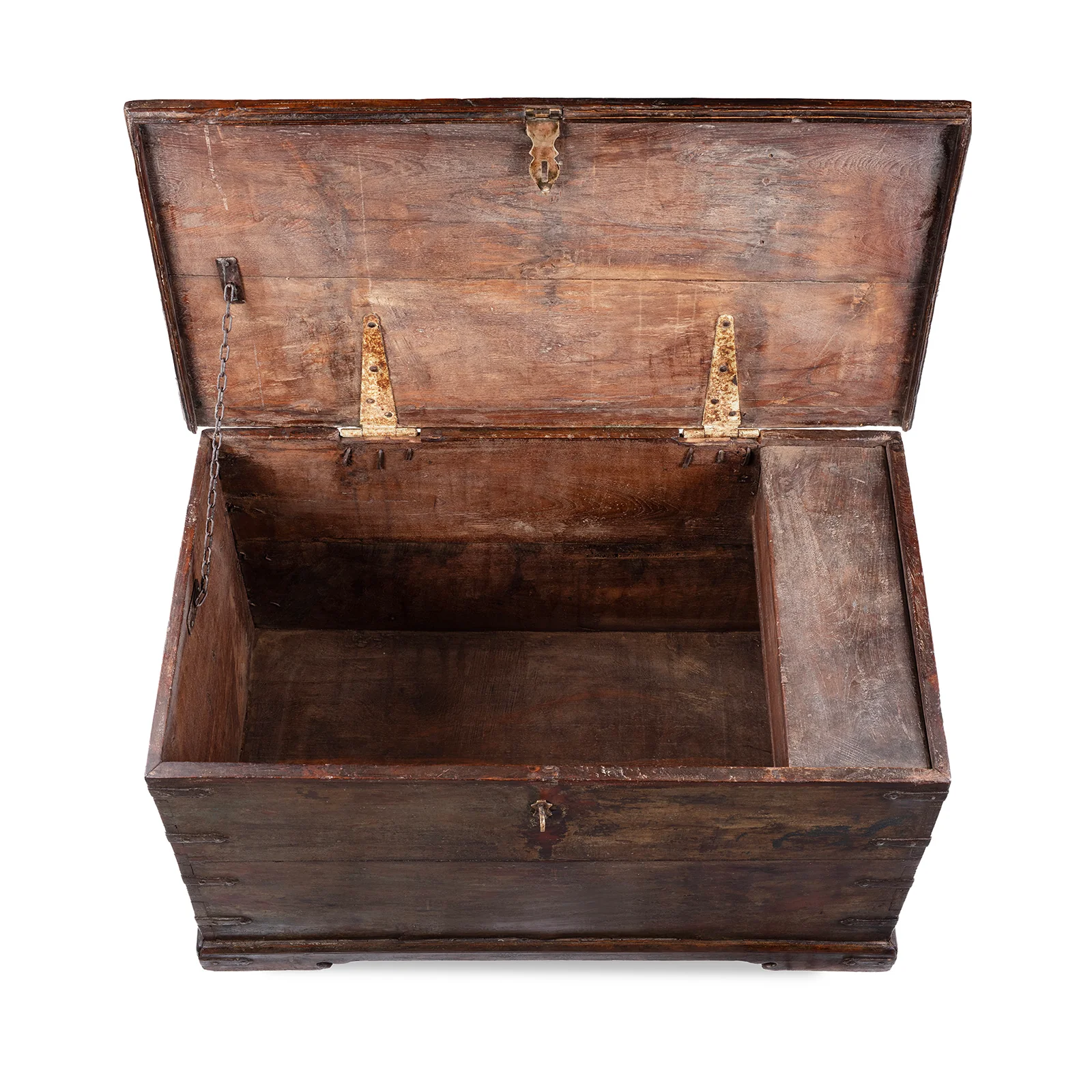 Painted Teak Chest From Gujarat - 19th Century - Image 4