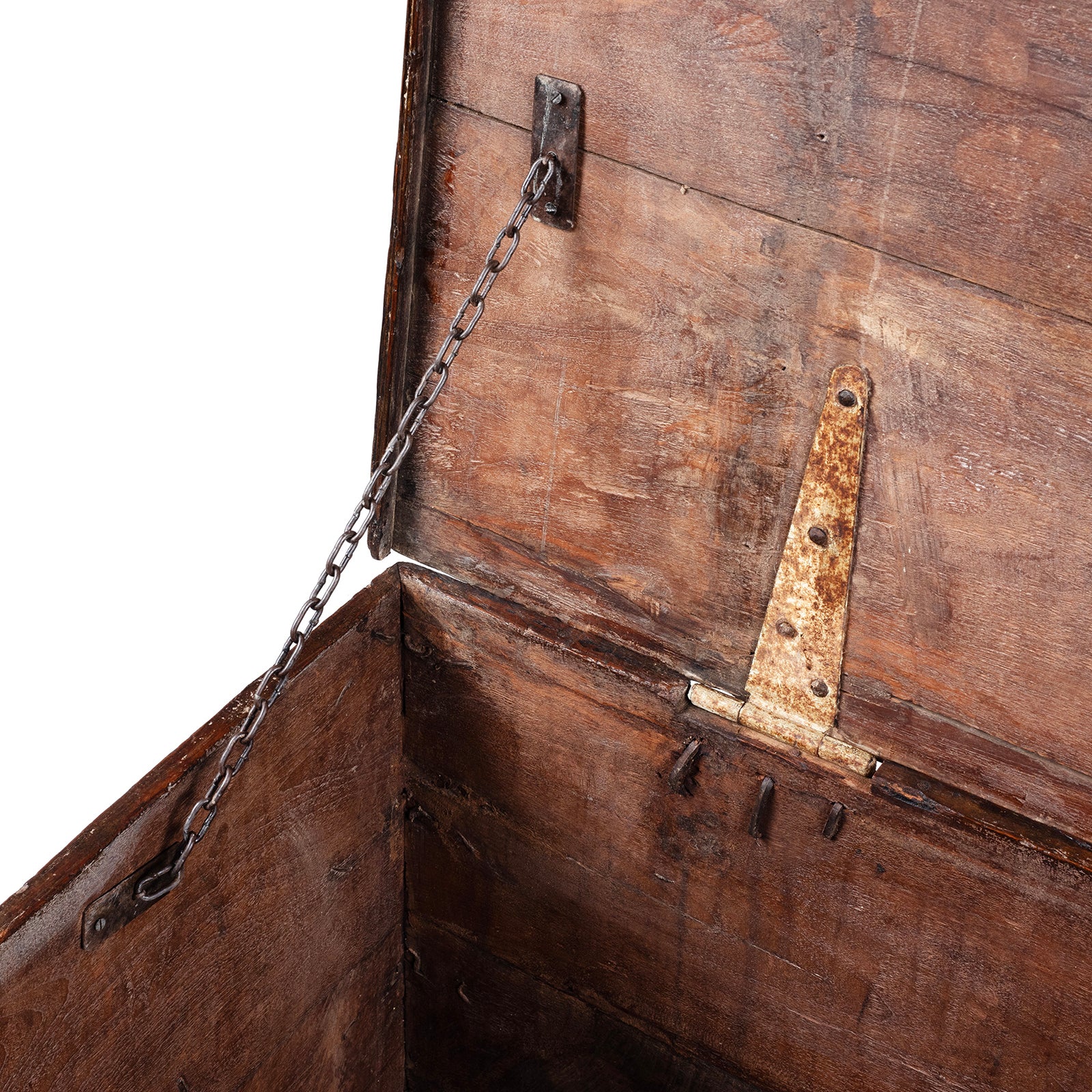 Painted Teak Chest From Gujarat - 19th Century - Image 5