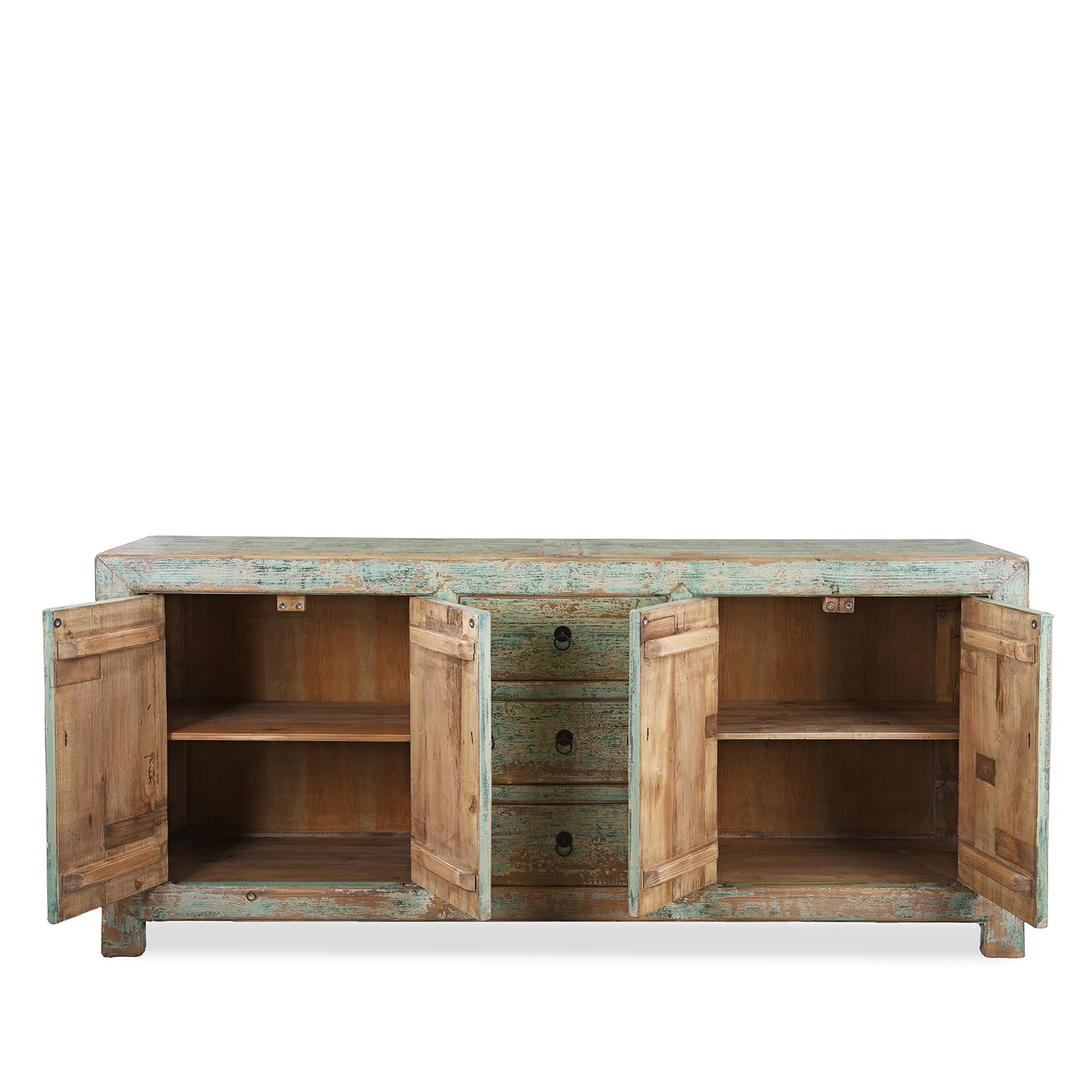 Green Painted Sideboard Made From Old Pine - Image 3