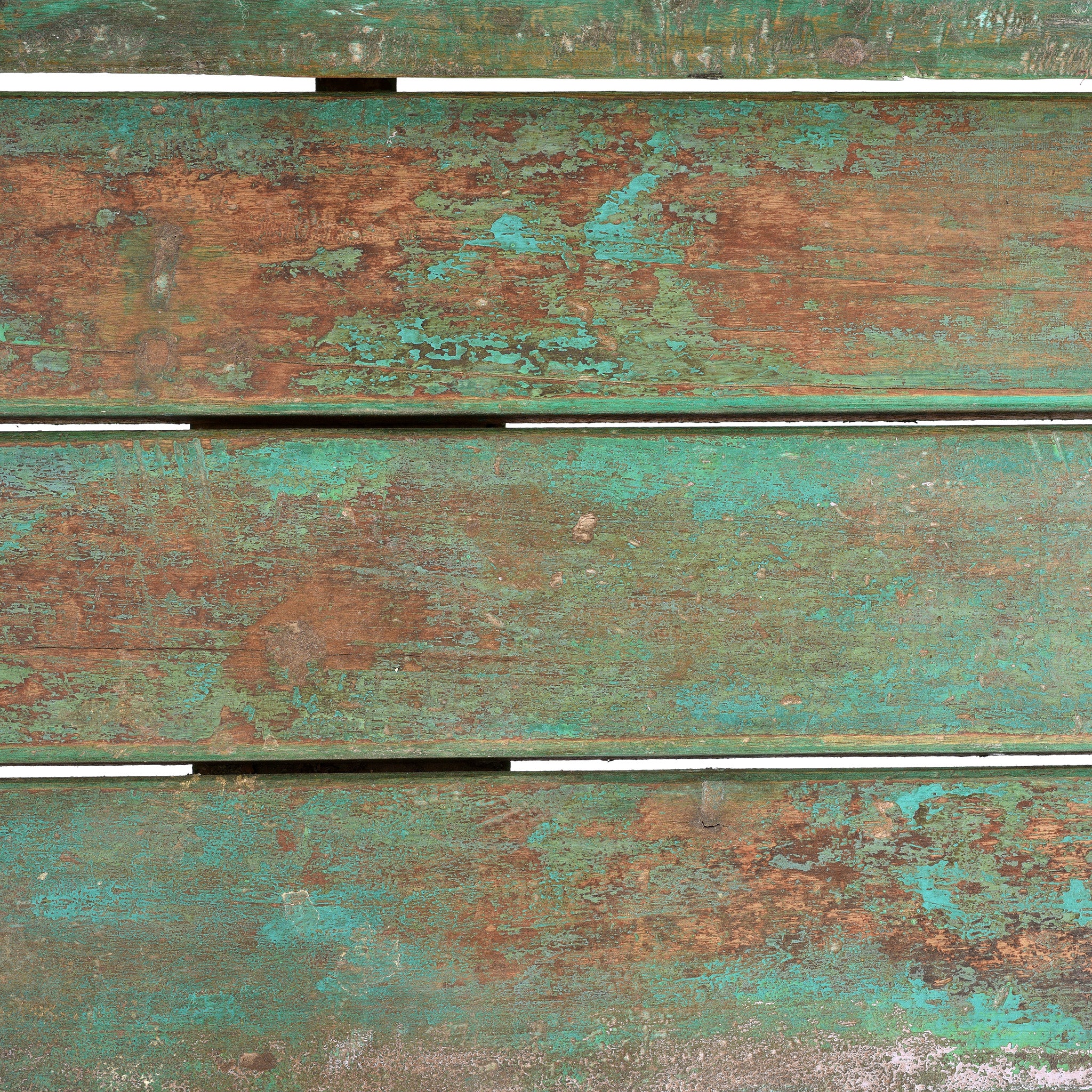 Vintage Green Painted Slatted Teak Bench - Ca 1910 - Image 5