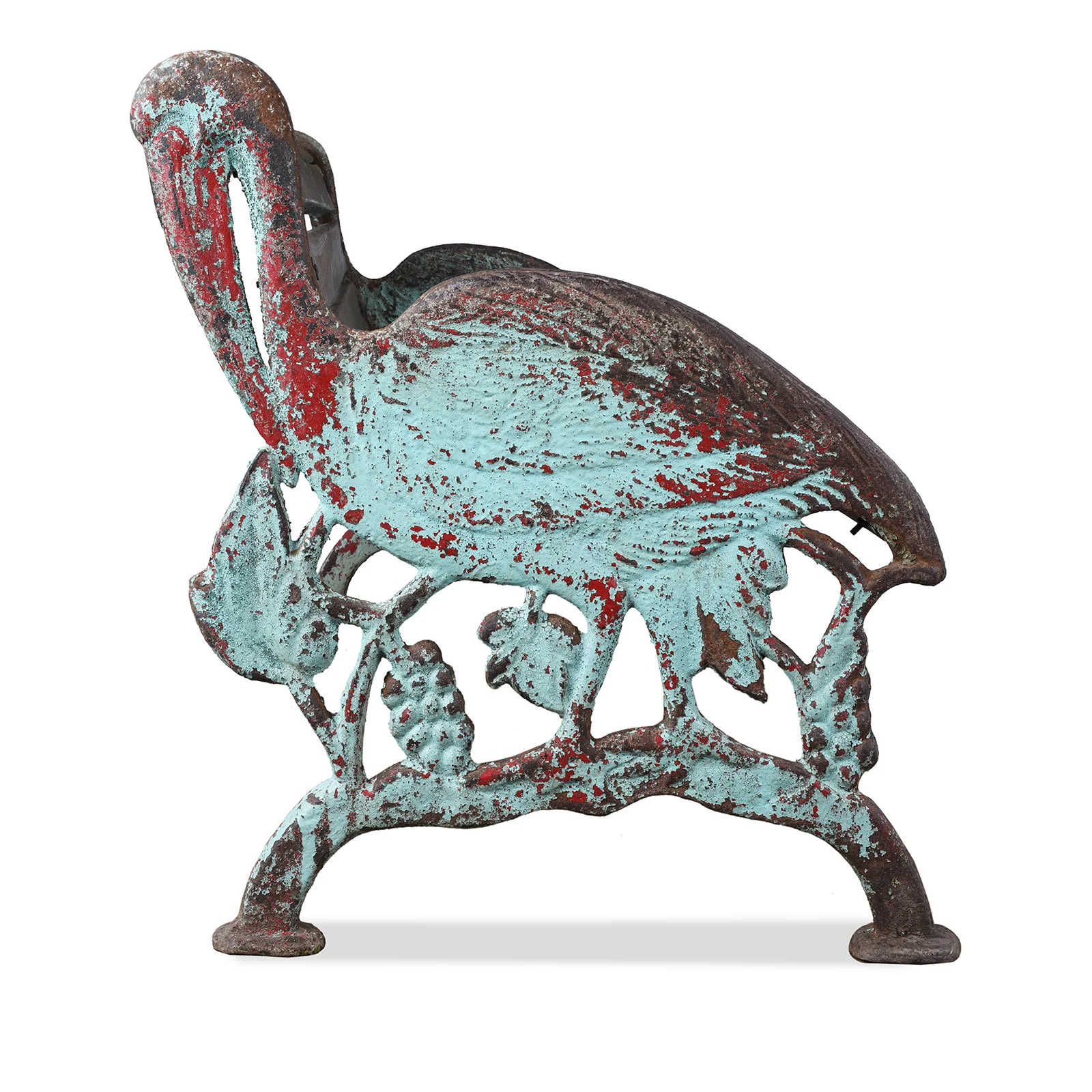 Green Painted Stork Garden Bench - 19th Century - Image 2