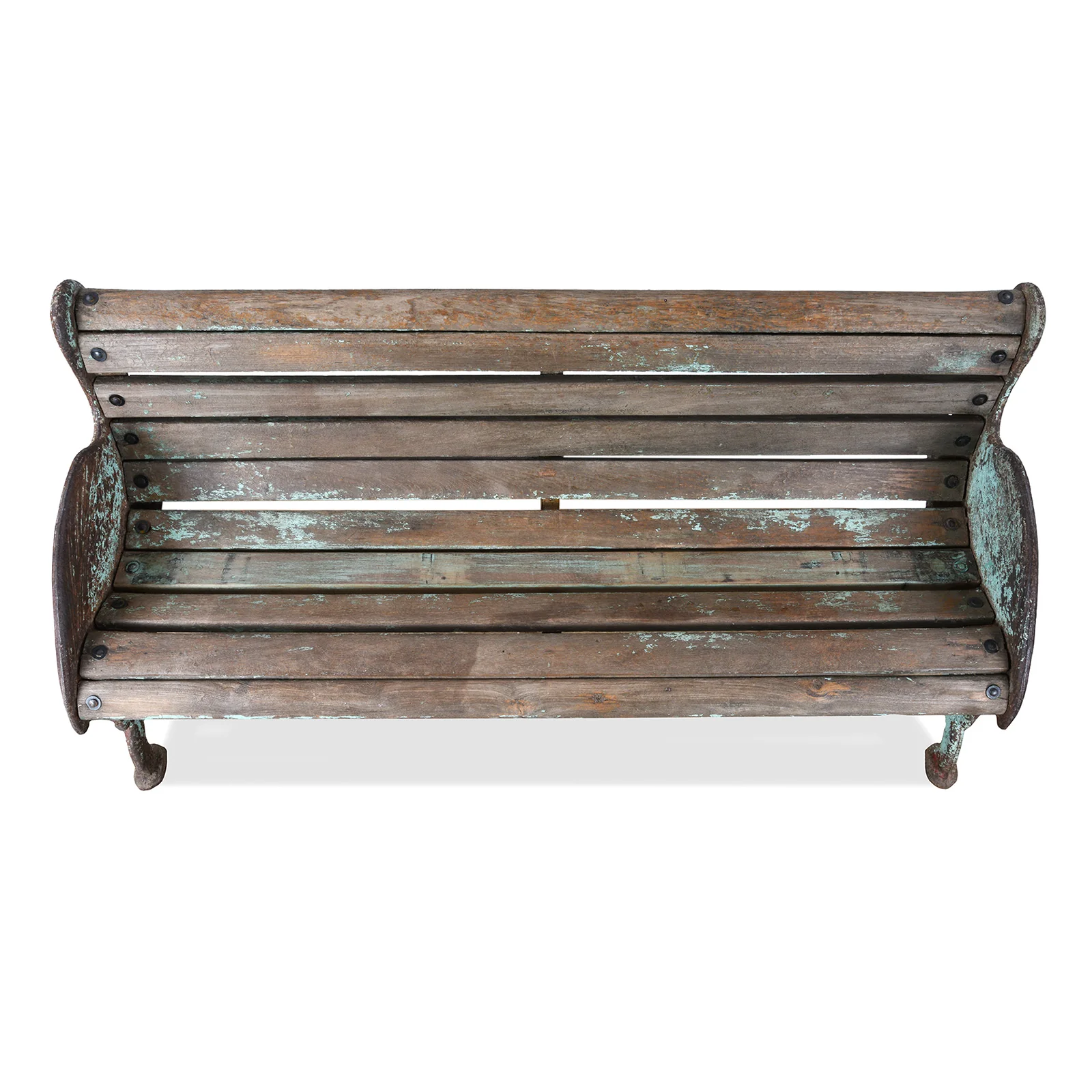 Green Painted Stork Garden Bench - 19th Century - Image 4