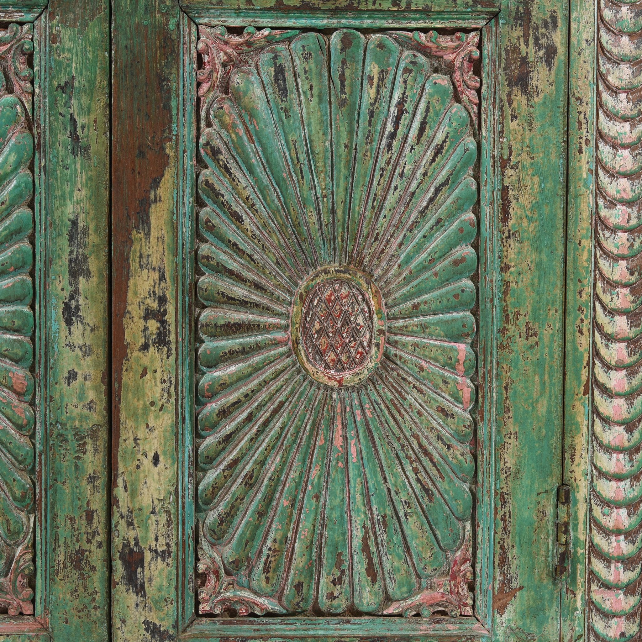 Painted Almirah Indian Cabinet From Gujarat - 19thC - Image 3