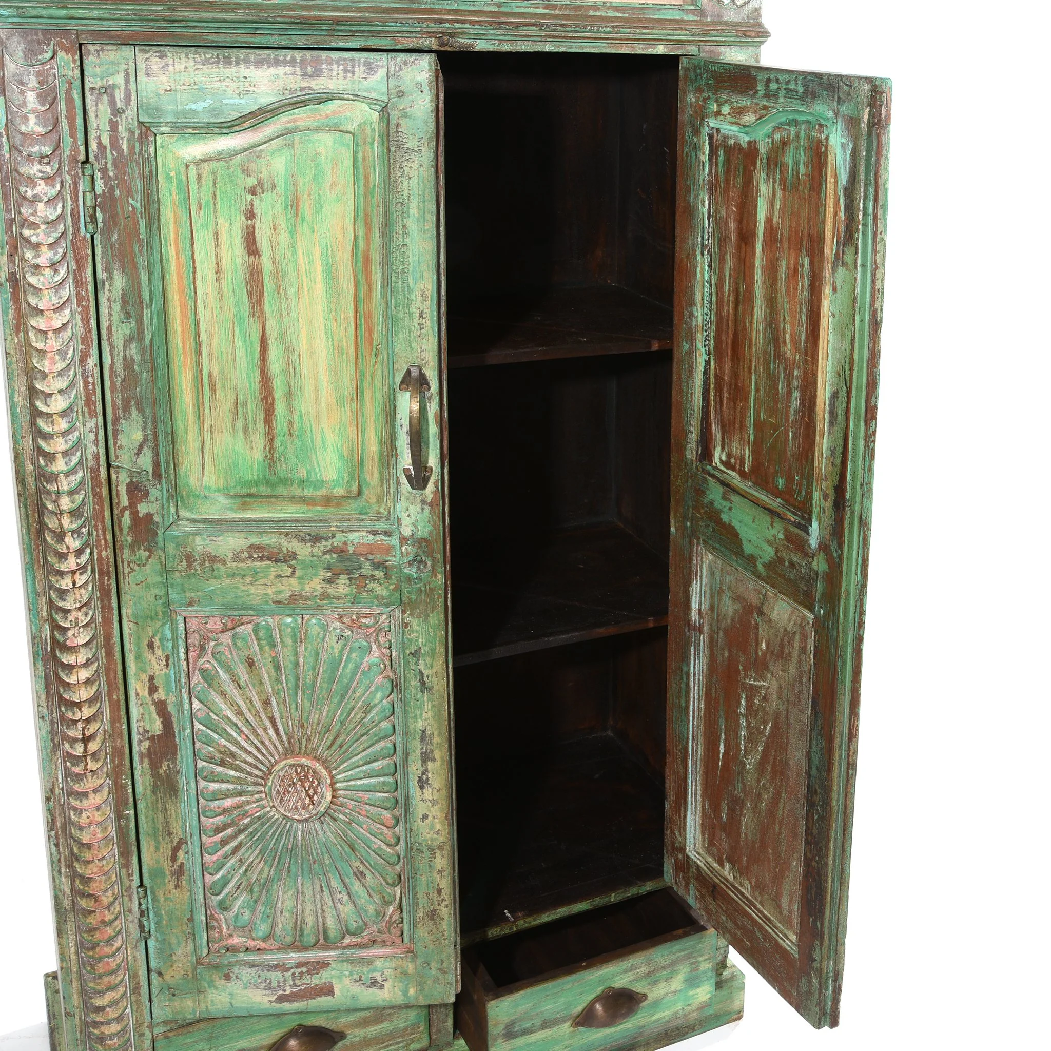 Painted Almirah Indian Cabinet From Gujarat - 19thC - Image 4