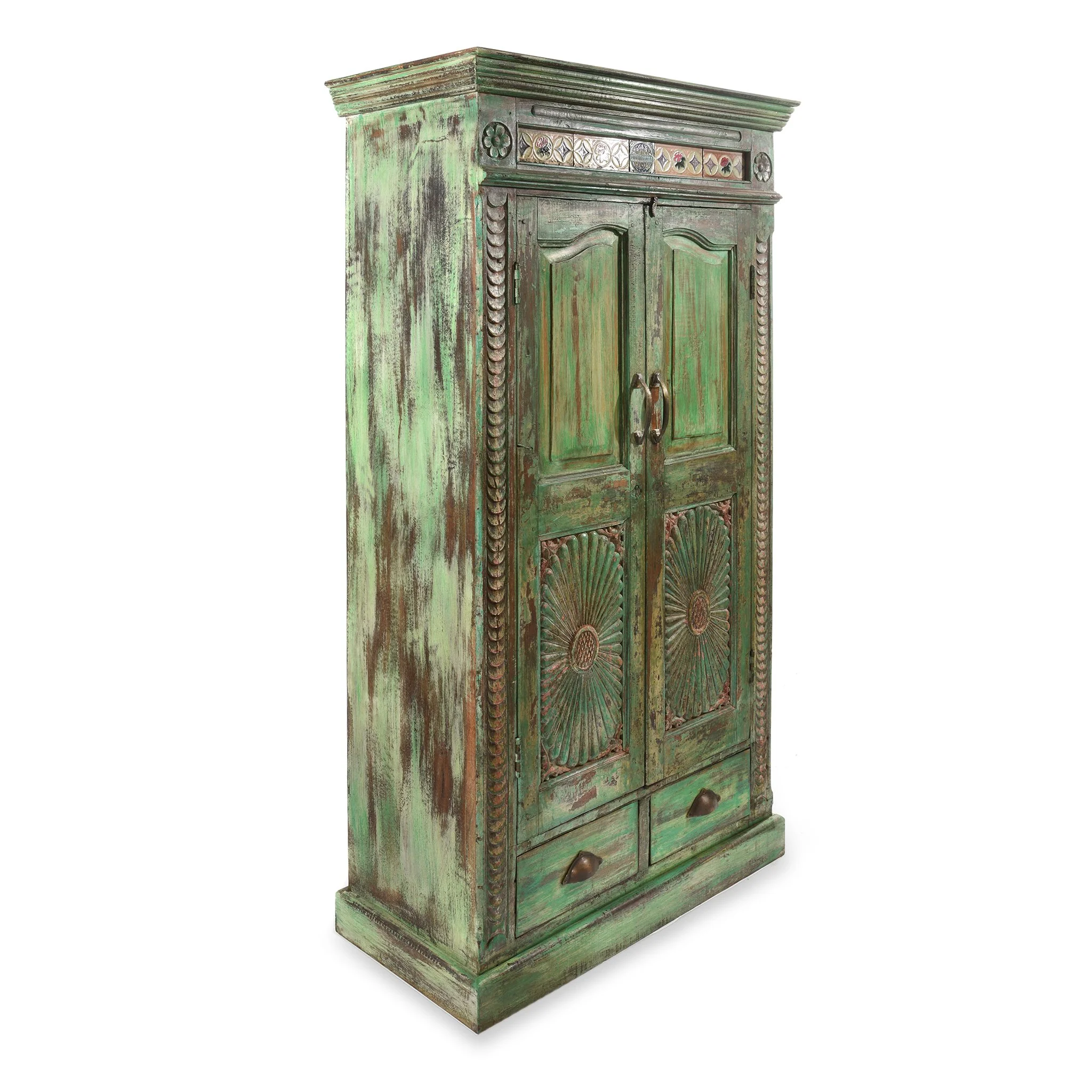 Painted Almirah Indian Cabinet From Gujarat - 19thC - Image 5