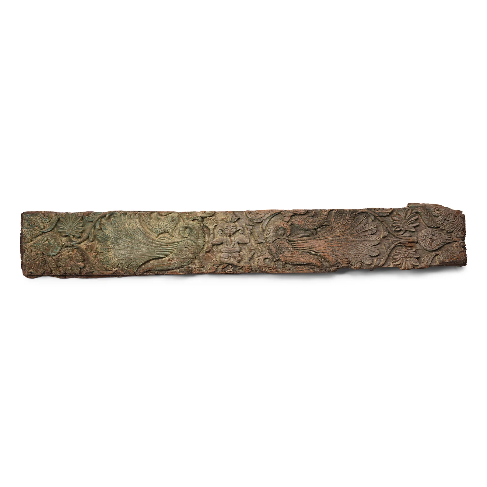 Ganesh & Peacock Lintel Panel From South India - 19th Century