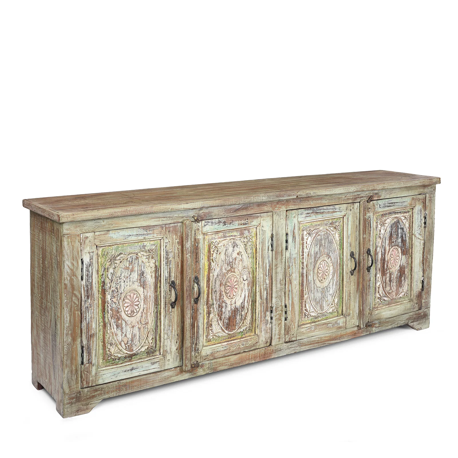 Reclaimed Wood 4 Door Sideboard - Image 8