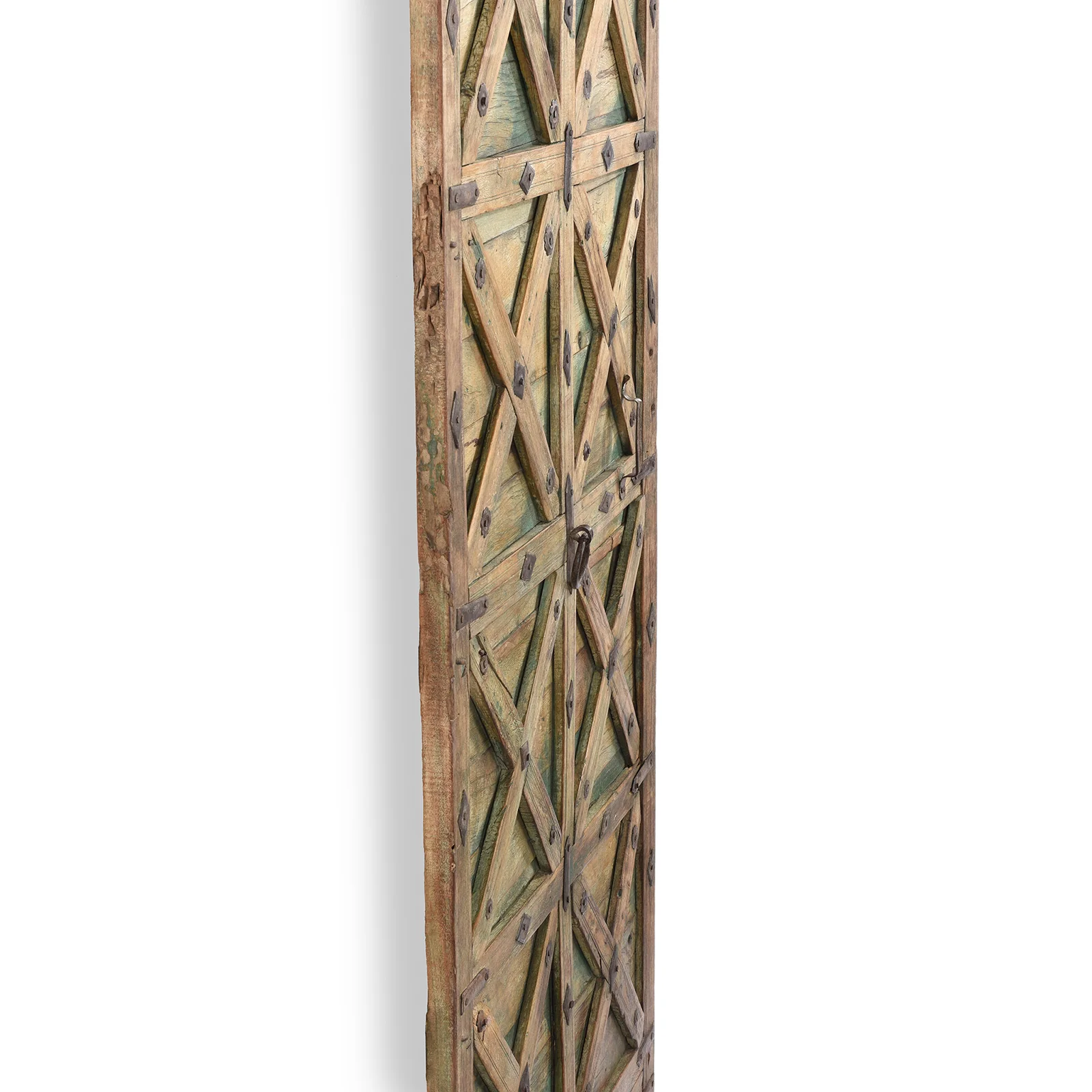 Green Painted Stick Door From Jaisalmer - 19th Century - Image 4