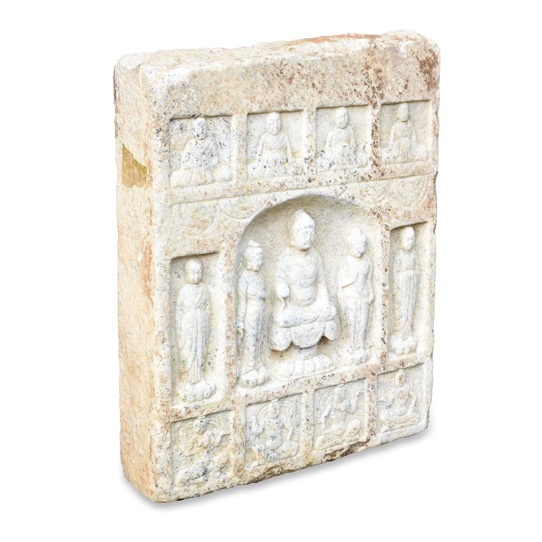 Hand Carved Marble Buddha Stele From Hebei - Image 3