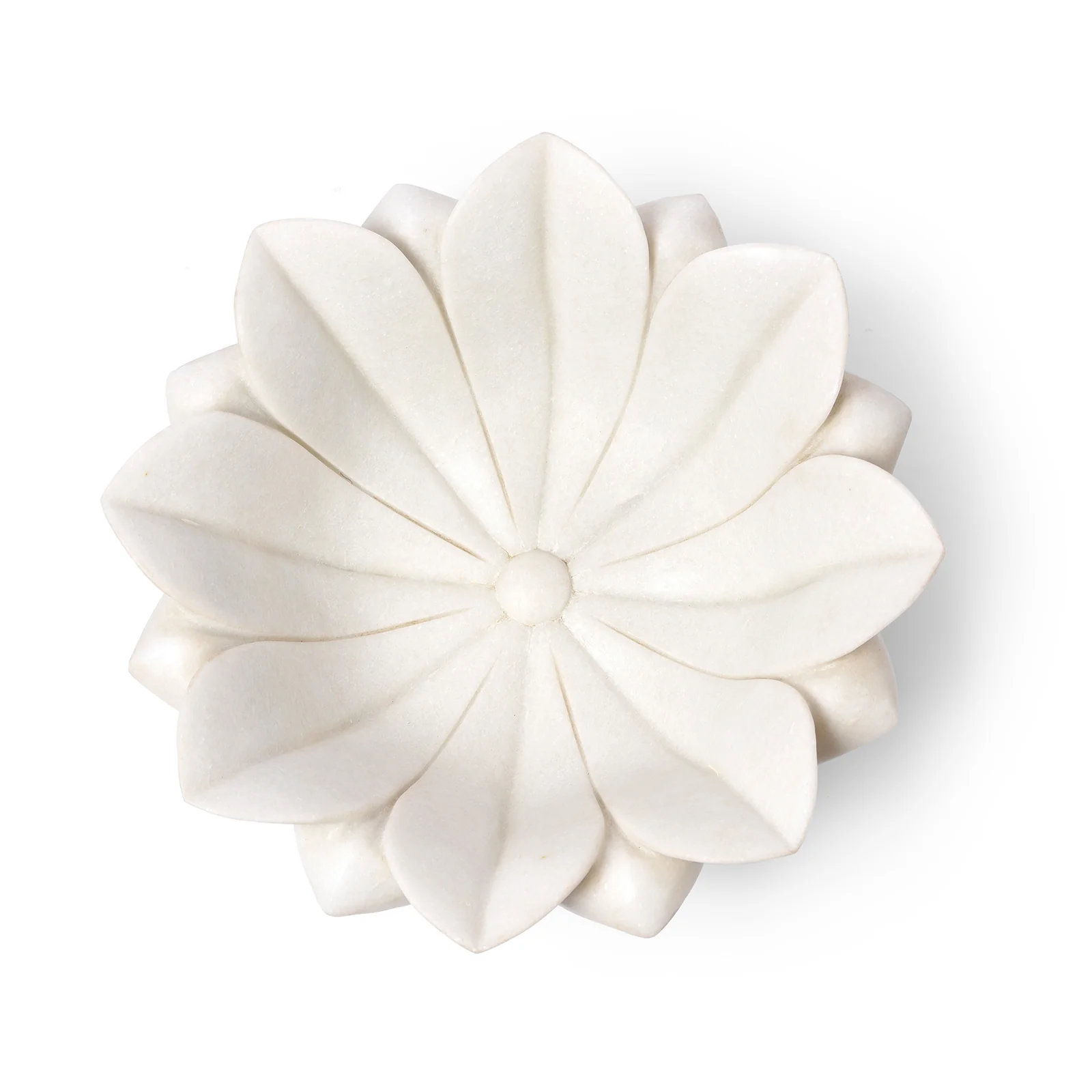 Hand Carved Marble Bowl Lotus Design - Image 2