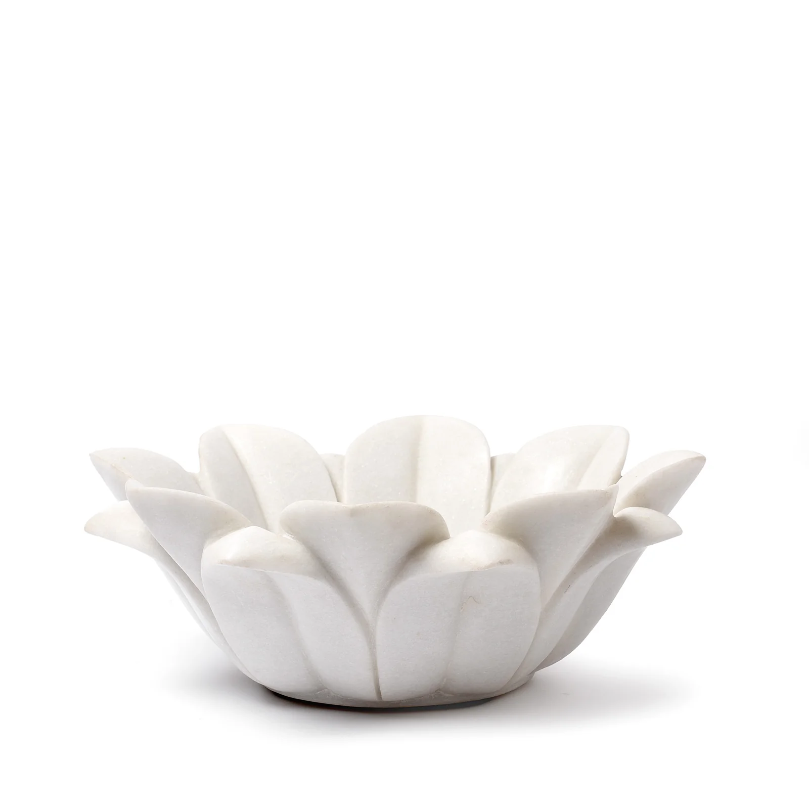 Hand Carved Marble Bowl Lotus Design - Image 3