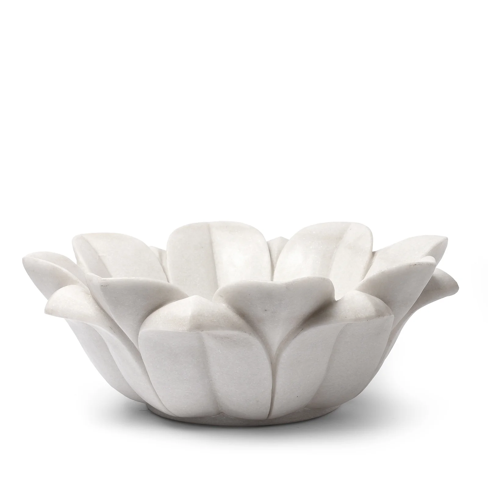 Hand Carved Marble Bowl Lotus Design - Image 4