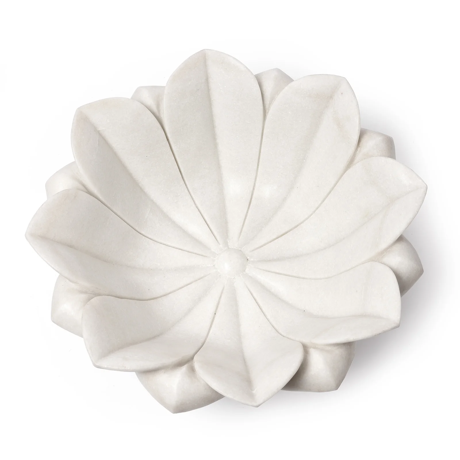 Hand Carved Marble Bowl Lotus Design - Image 6