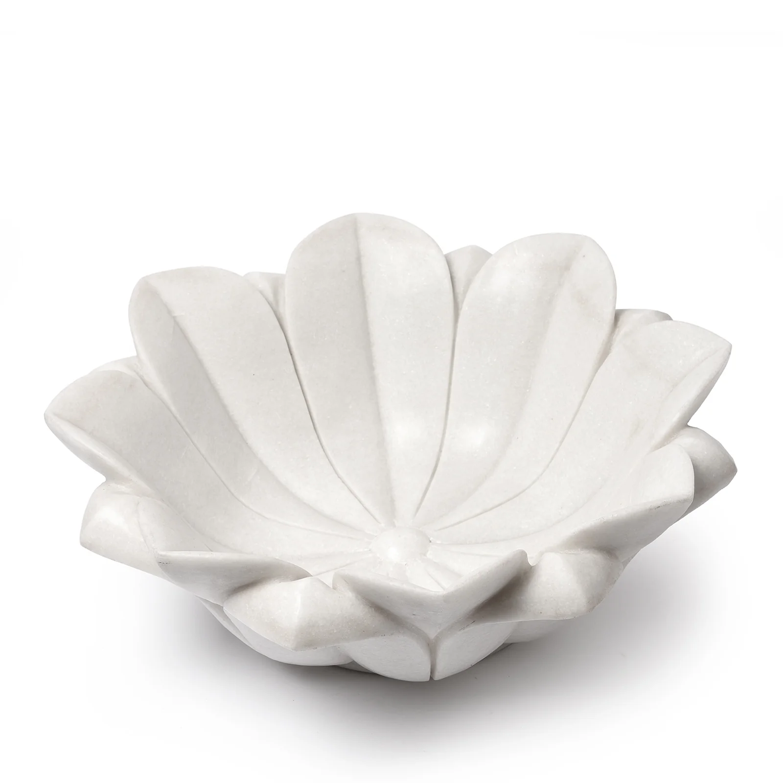 Hand Carved Marble Bowl Lotus Design - Image 7