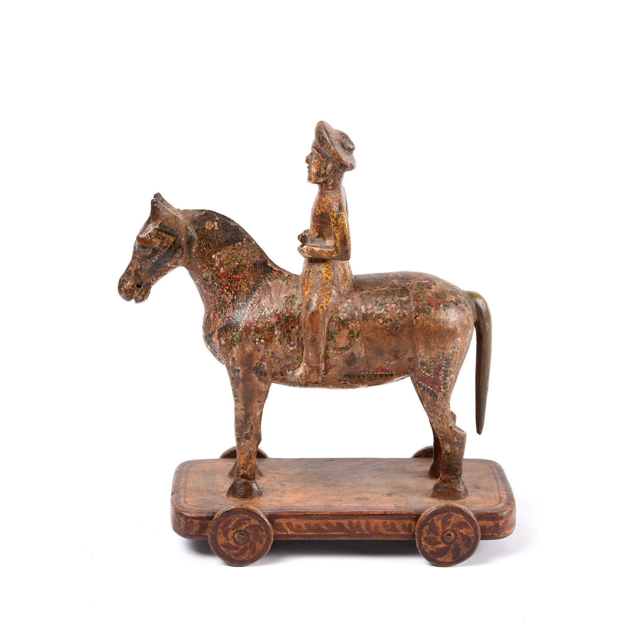 Wooden Painted Horse Wheeltoy - 19thC - Image 2